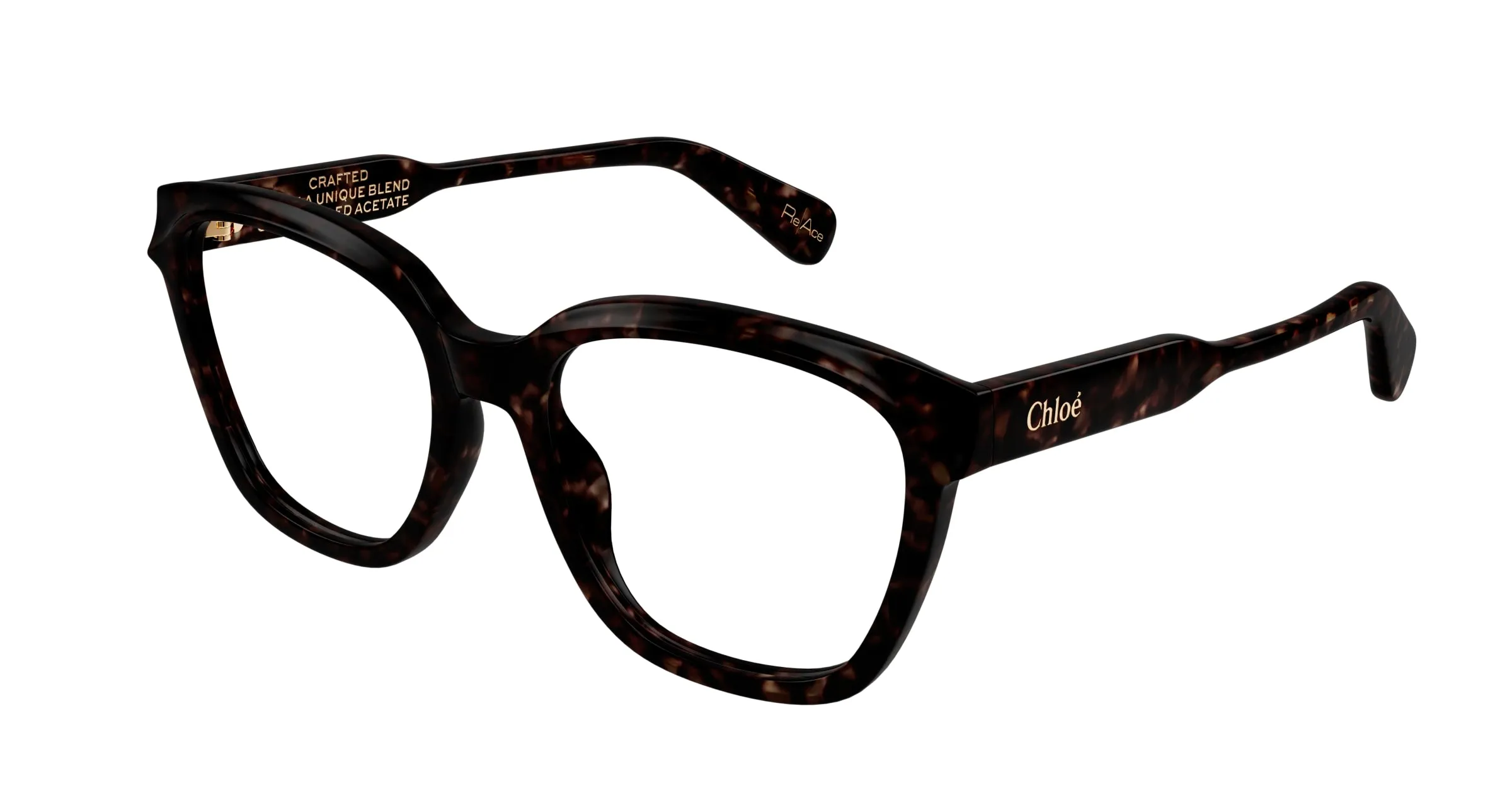 Chloé CH0265O 002 Montature da vista Acetato Havana Trasparente Rotonda - immagine 1