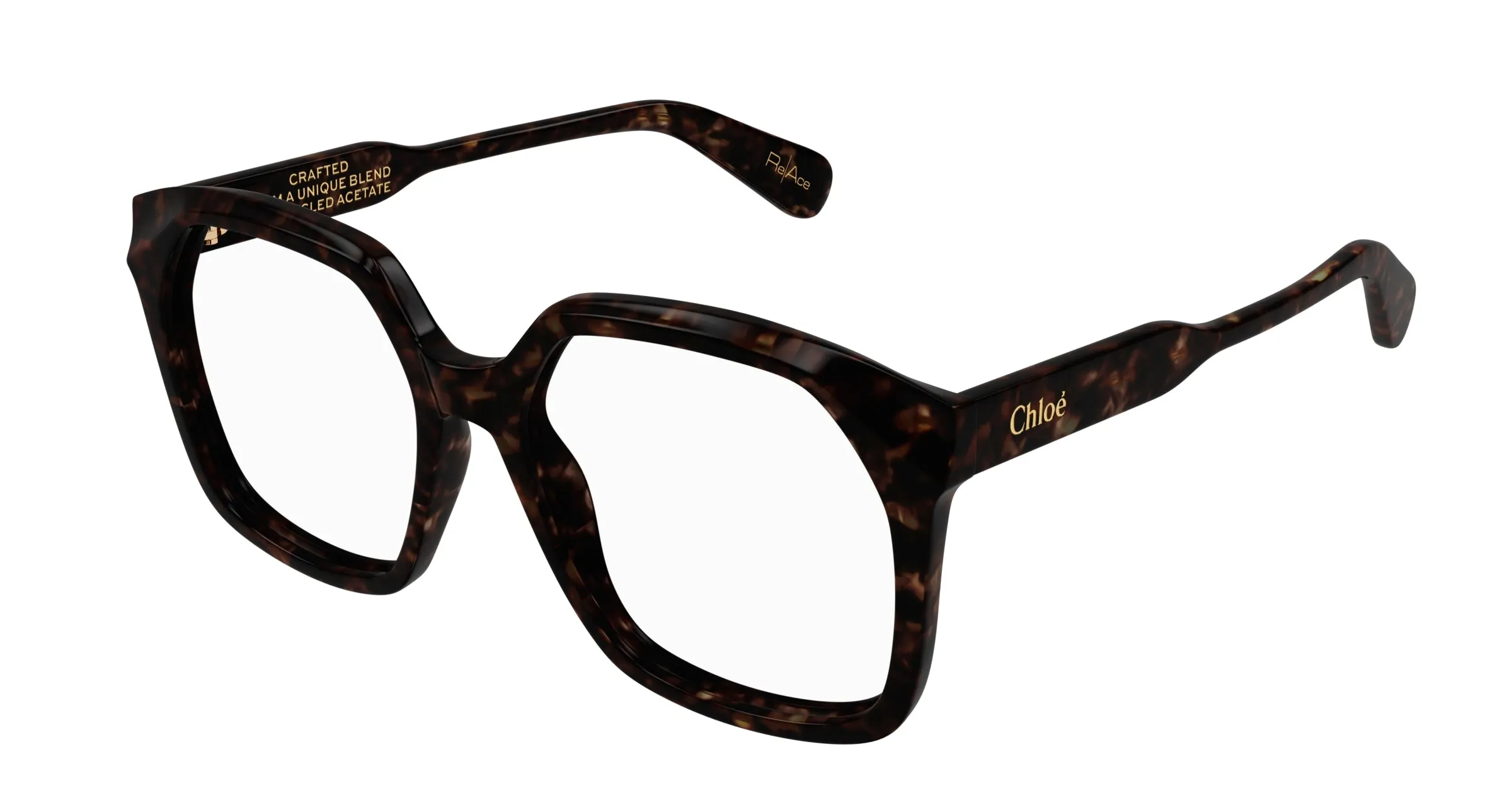 Chloé CH0263O 002 Montature da vista Acetato Havana Trasparente Squadrata - immagine 1