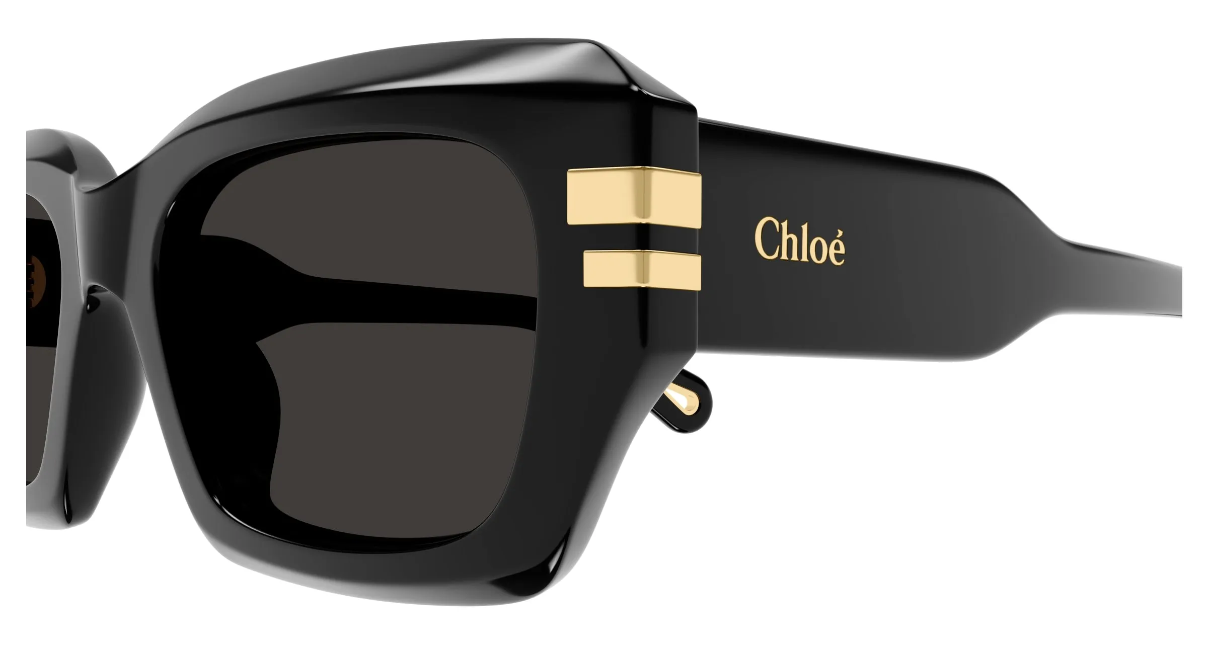 Chloé CH0256S 001 Occhiali da sole Acetato Nero Grigio Squadrata - immagine 3