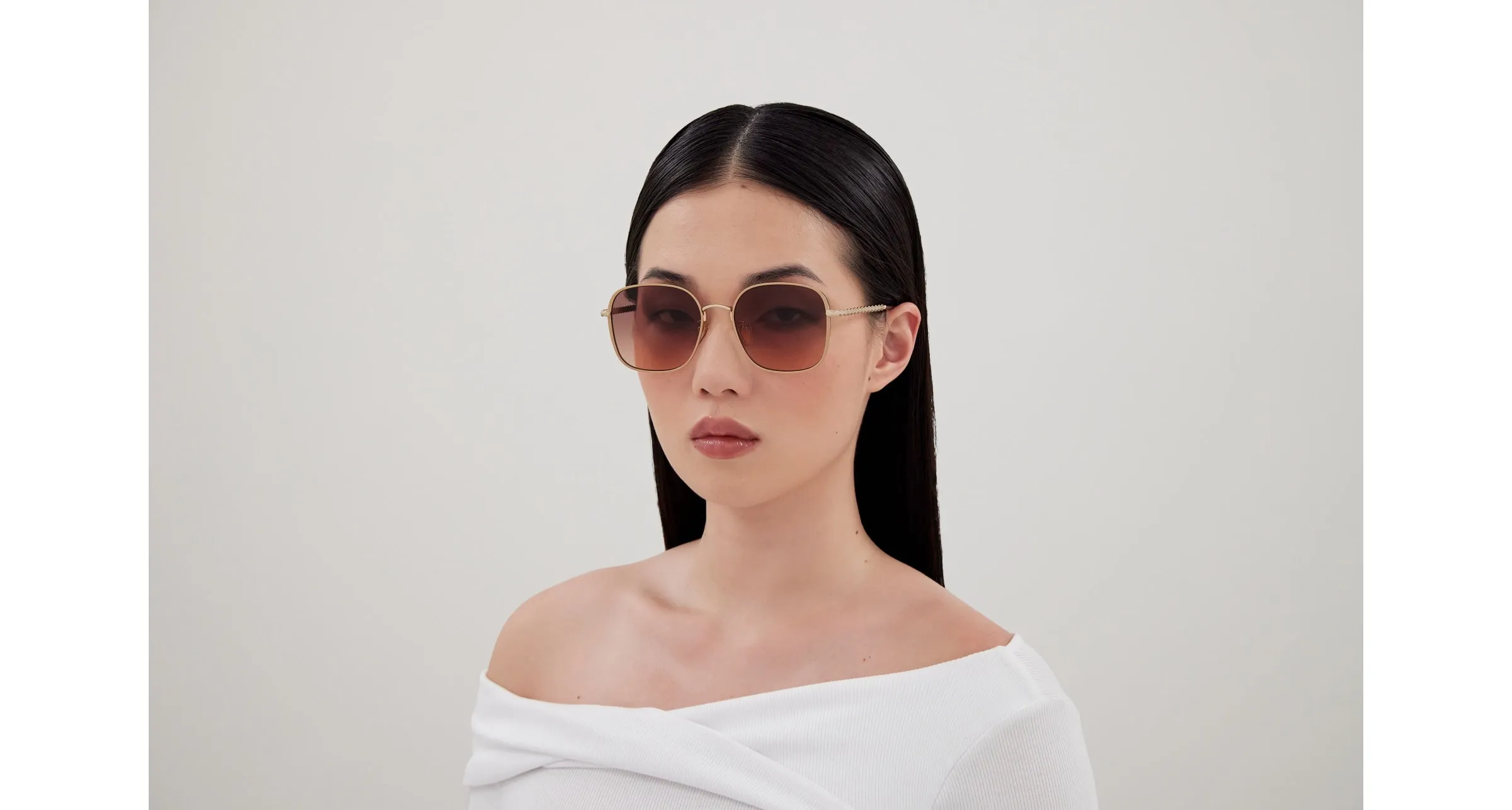 Chloé CH0255SK 004 Occhiali da sole Metallo Oro Marrone Squadrata - immagine 4