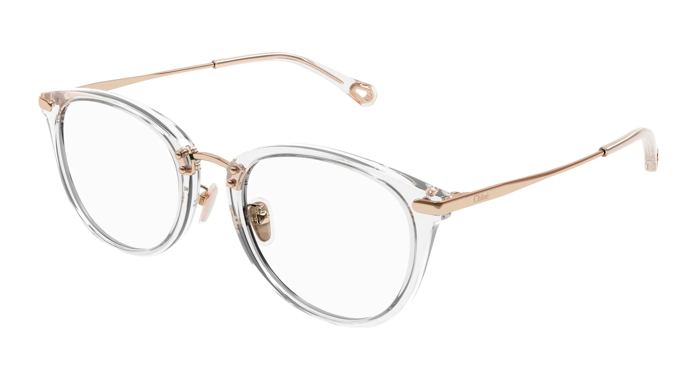 Chloé CH0248OA 004 Montature da vista Acetato Cristallo Trasparente Cat Eye - immagine 1