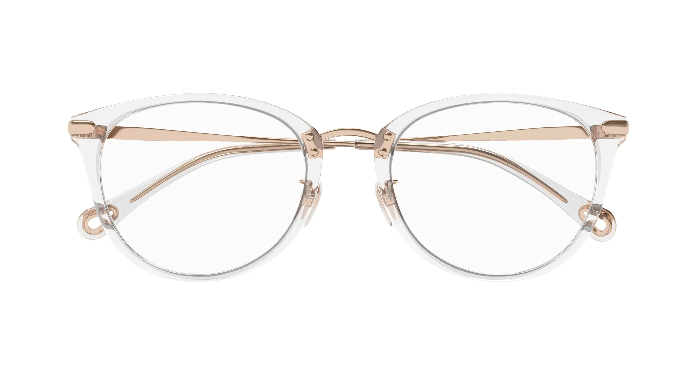 Chloé CH0248OA 004 Montature da vista Acetato Cristallo Trasparente Cat Eye - immagine 2