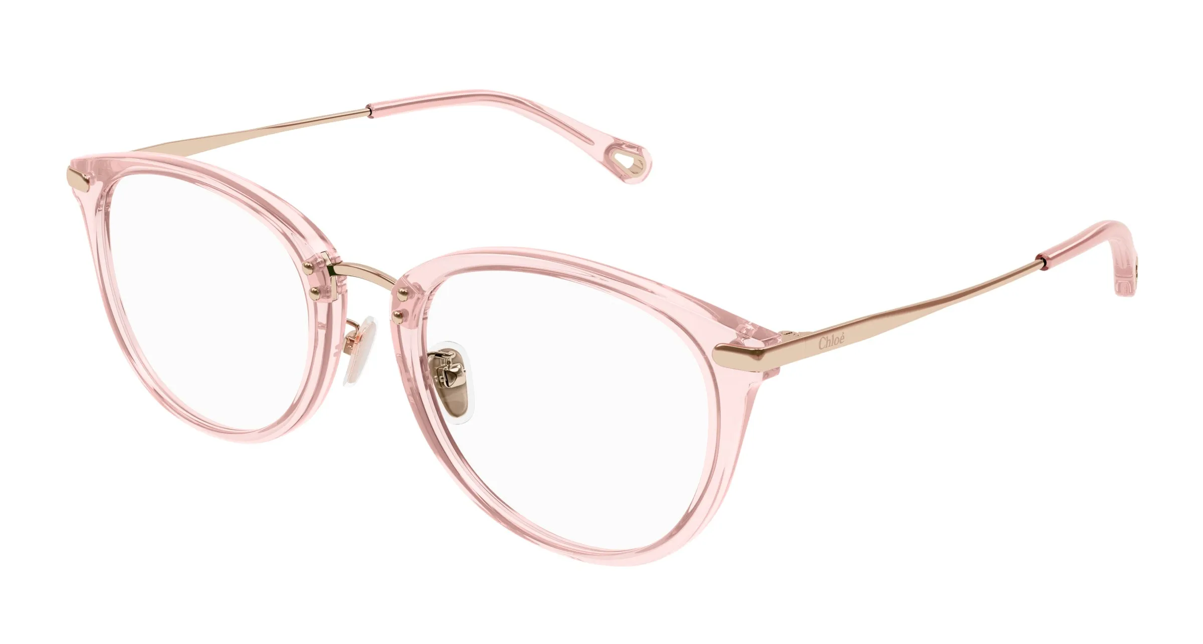 Chloé CH0248OA 002 Montature da vista Acetato Rosa Trasparente Cat Eye - immagine 1
