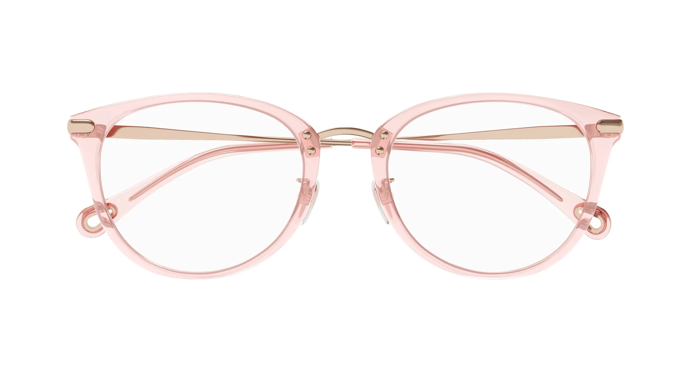 Chloé CH0248OA 002 Montature da vista Acetato Rosa Trasparente Cat Eye - immagine 2