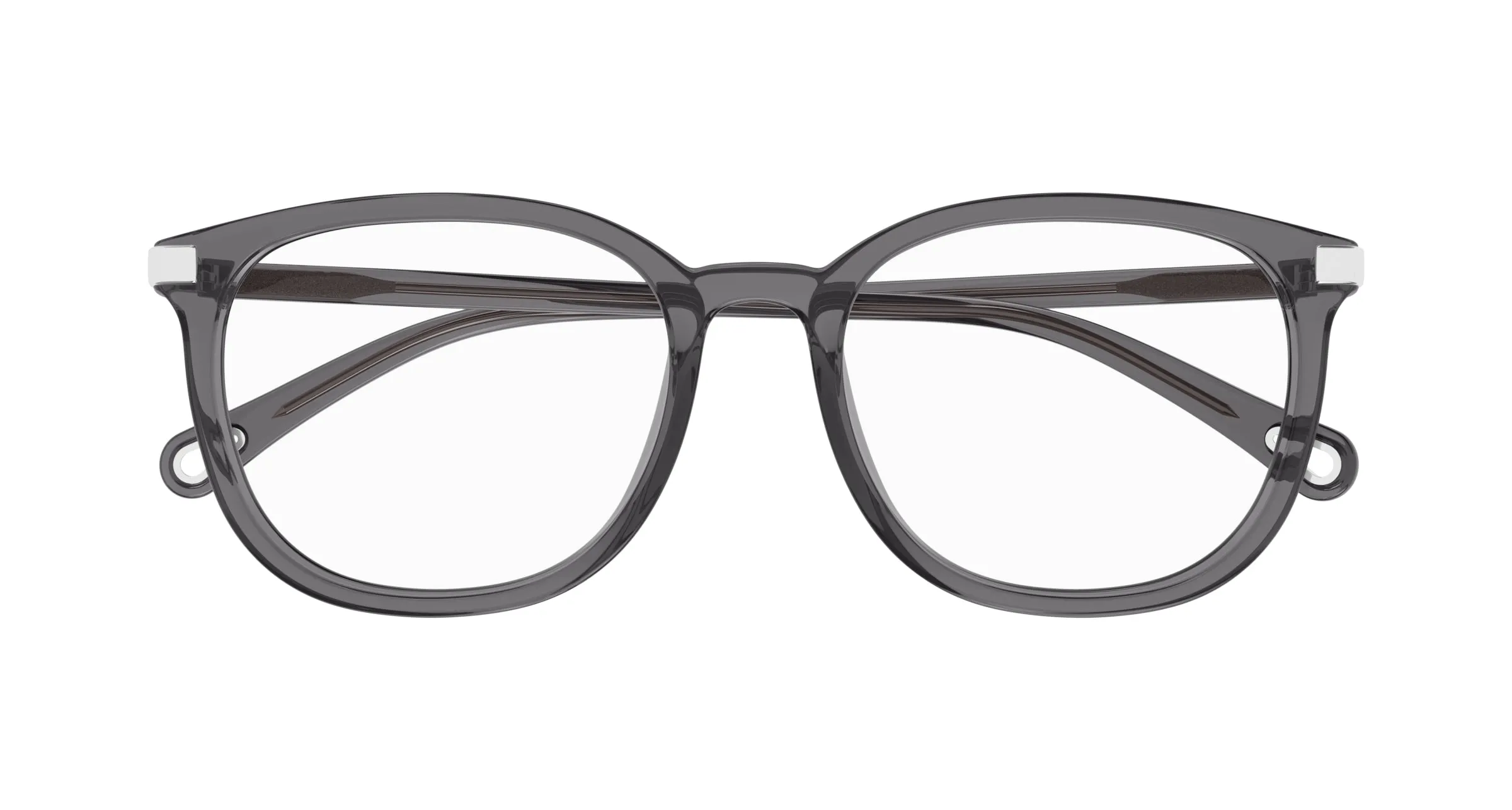 Chloé CH0247OA 004 Montature da vista Acetato Grigio Trasparente Cat Eye - immagine 2