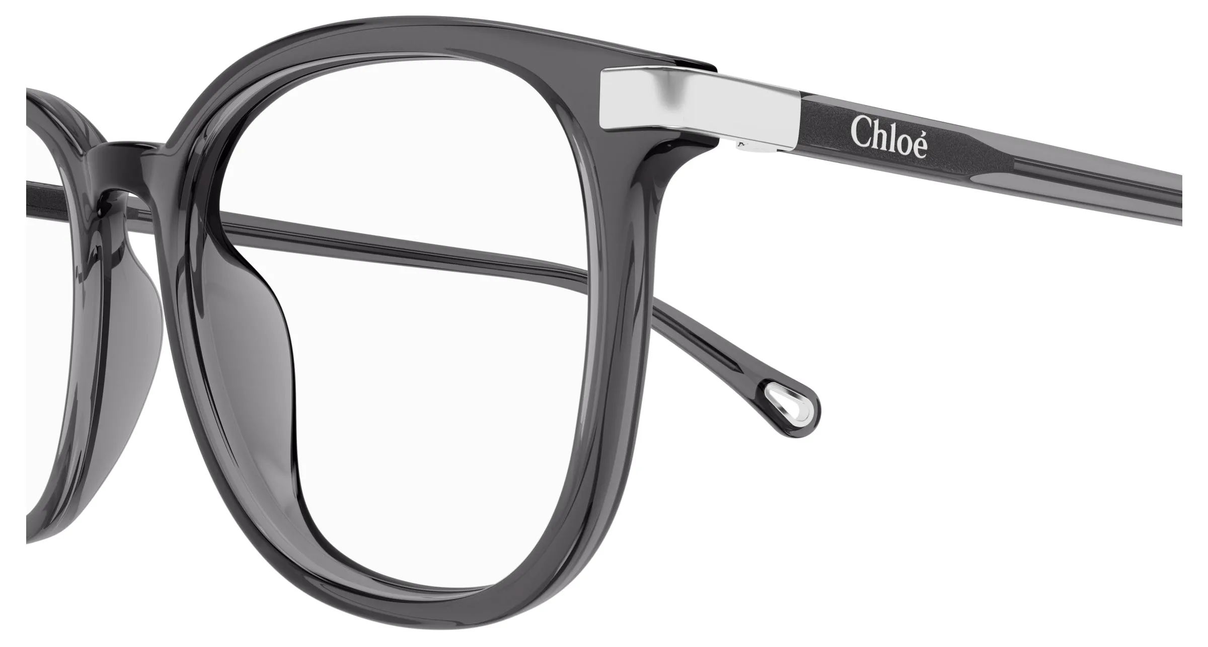 Chloé CH0247OA 004 Montature da vista Acetato Grigio Trasparente Cat Eye - immagine 3