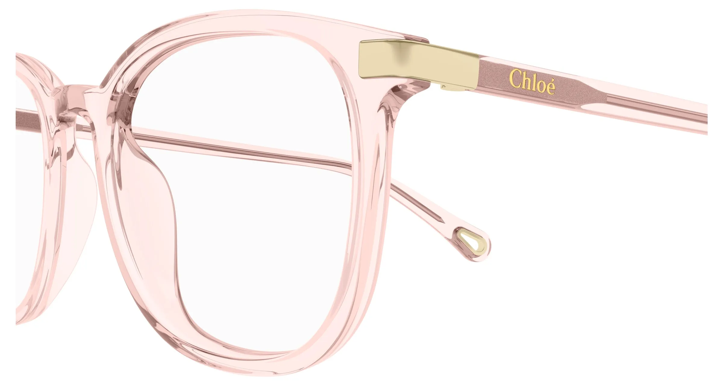 Chloé CH0247OA 003 Montature da vista Acetato Rosa Trasparente Cat Eye - immagine 3