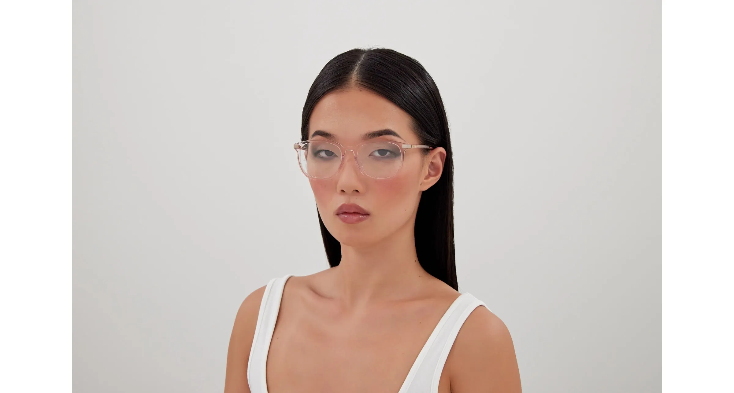 Chloé CH0247OA 003 Montature da vista Acetato Rosa Trasparente Cat Eye - immagine 4