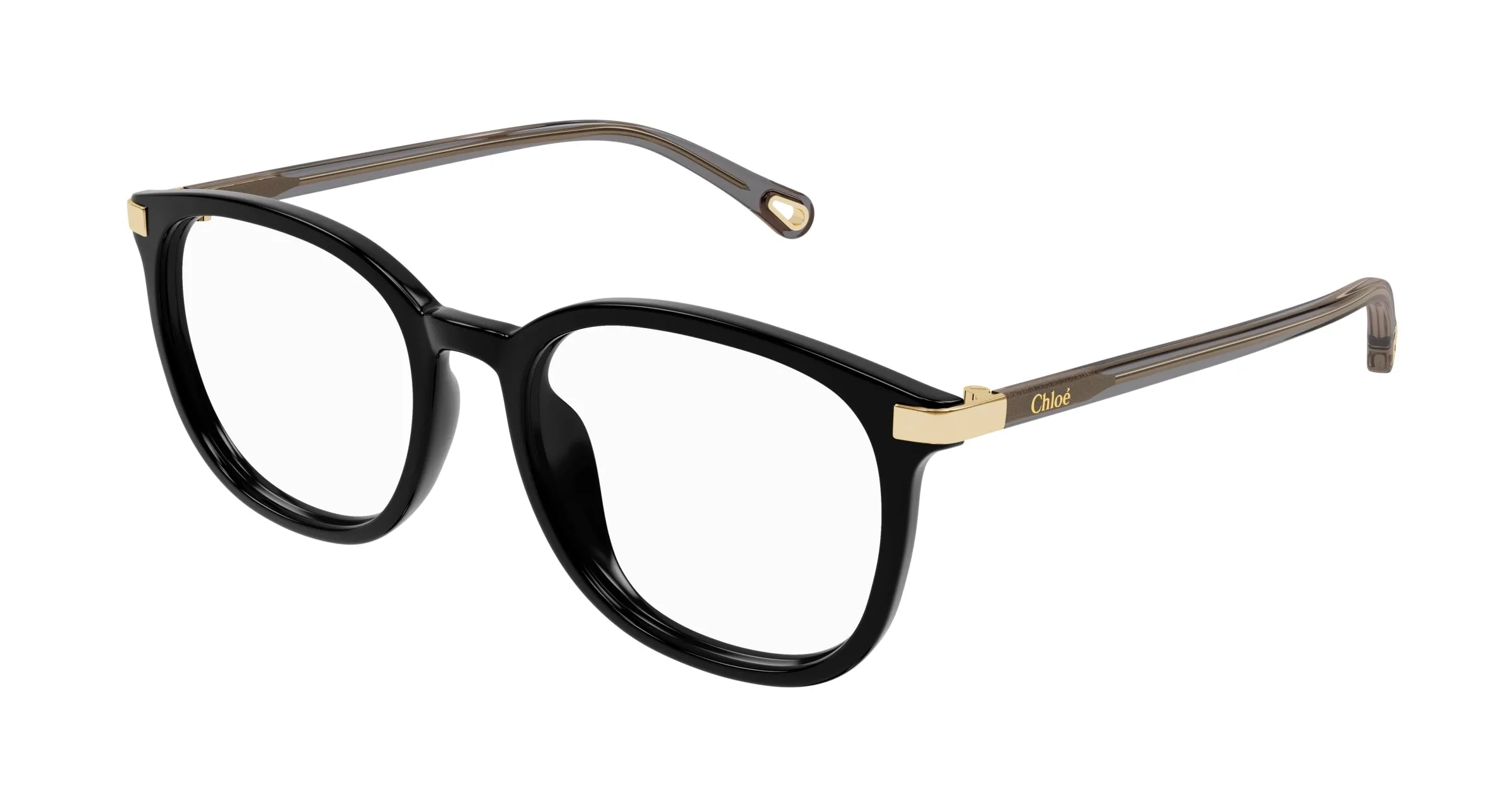 Chloé CH0247OA 001 Montature da vista Acetato Nero Trasparente Cat Eye - immagine 1
