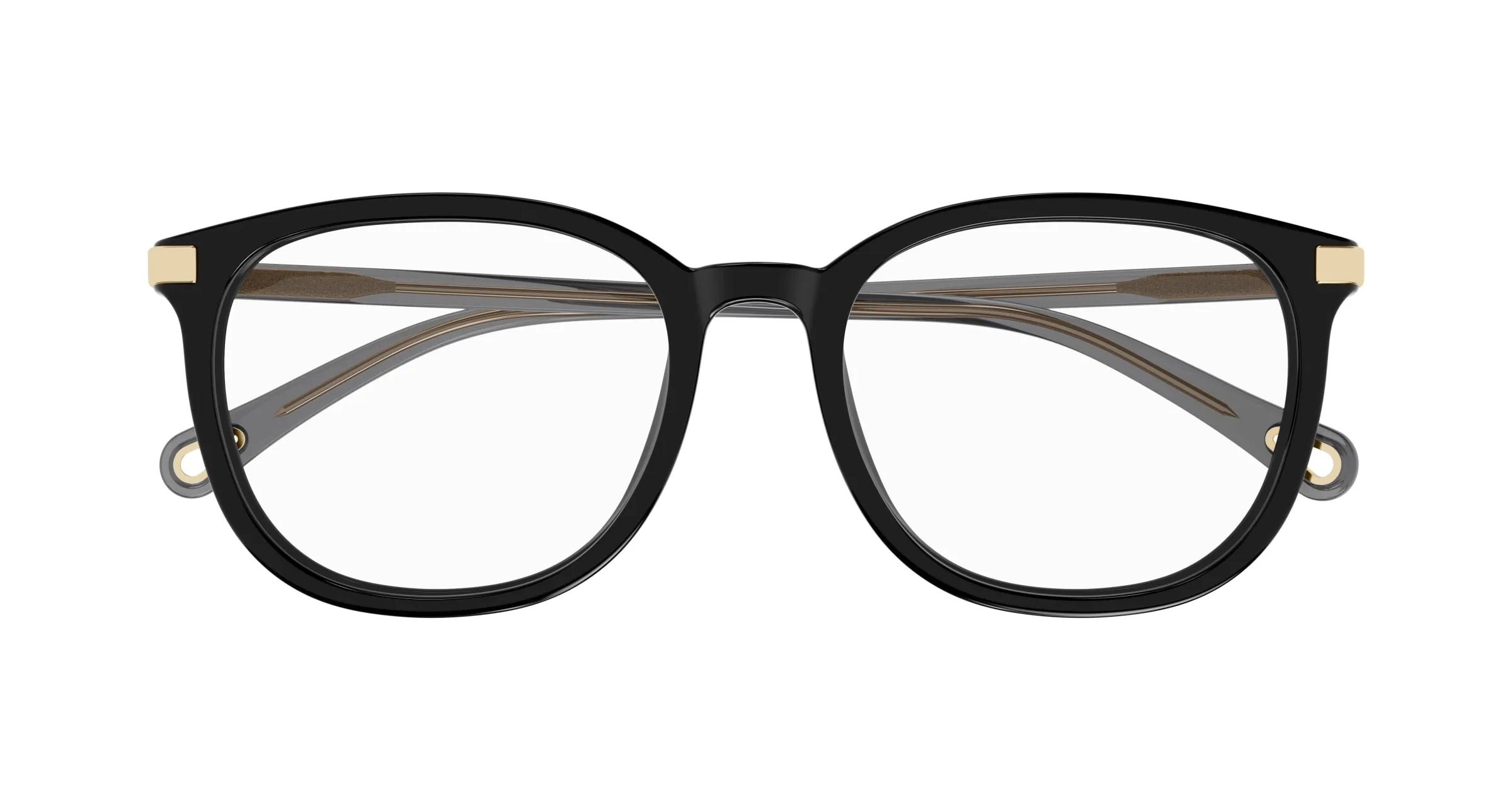 Chloé CH0247OA 001 Montature da vista Acetato Nero Trasparente Cat Eye - immagine 2