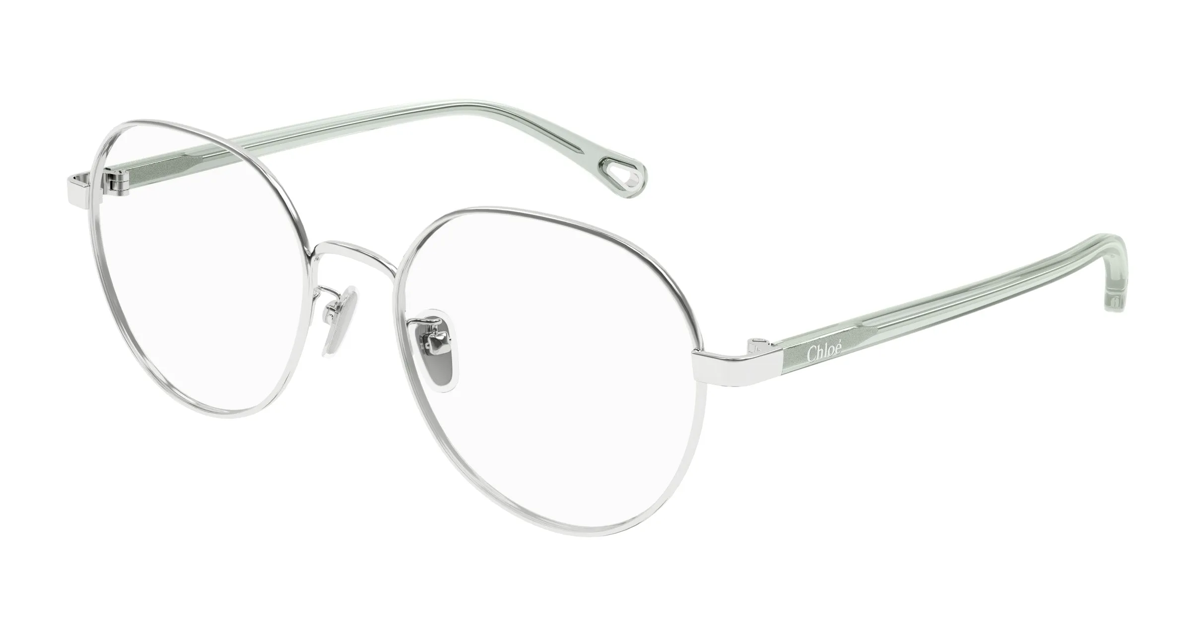 Chloé CH0246OA 001 Montature da vista Metallo Argento Trasparente Rotonda - immagine 1