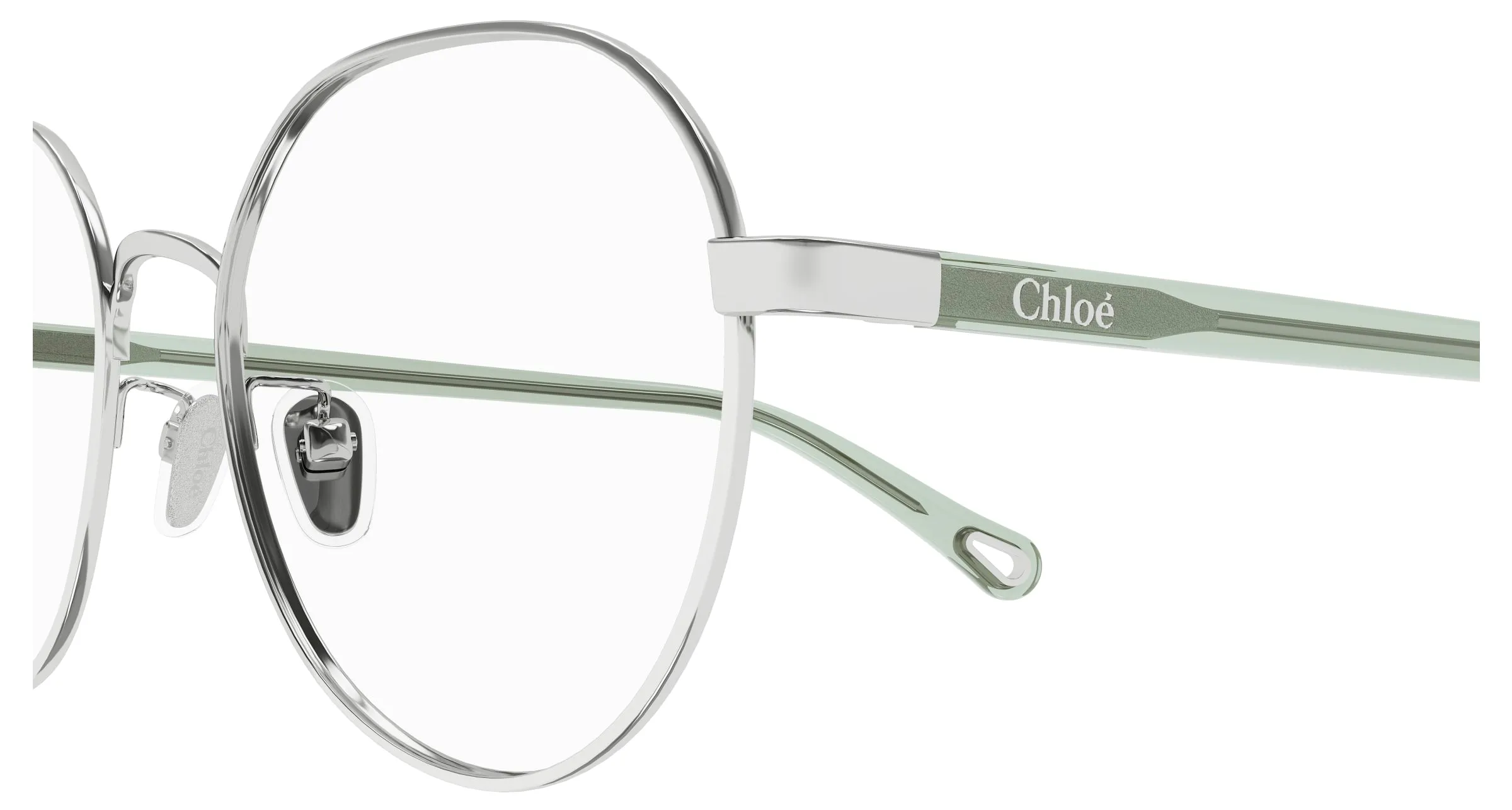 Chloé CH0246OA 001 Montature da vista Metallo Argento Trasparente Rotonda - immagine 3