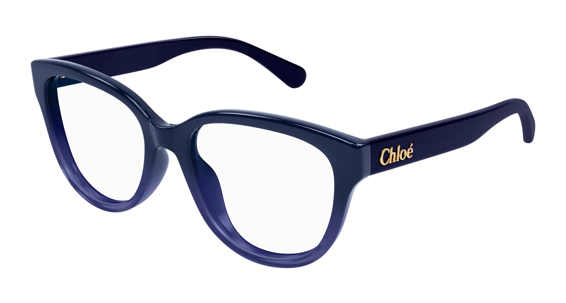 Chloé CH0243O 004 Montature da vista Acetato Blu Trasparente Cat Eye - immagine 1