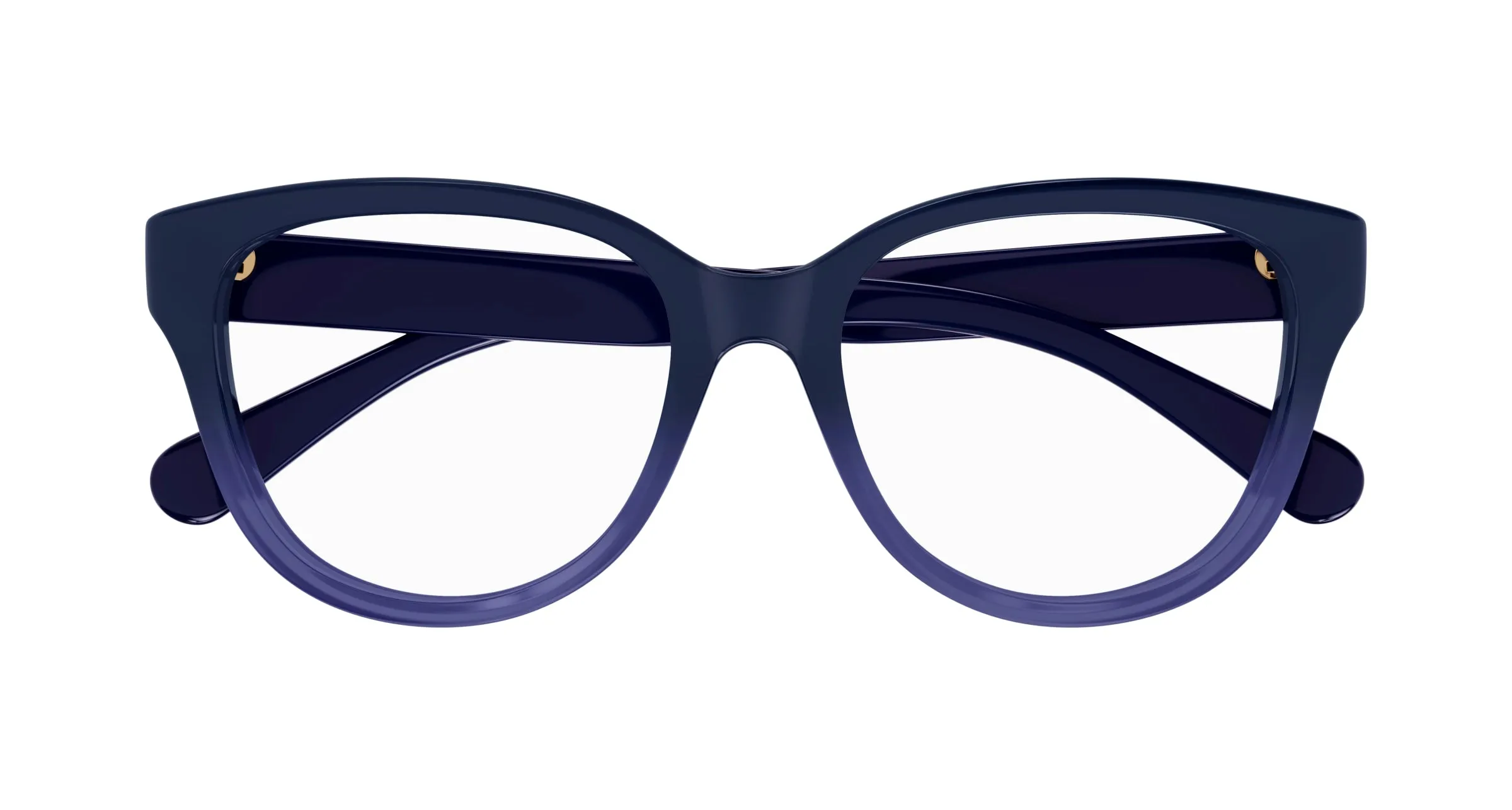 Chloé CH0243O 004 Montature da vista Acetato Blu Trasparente Cat Eye - immagine 2