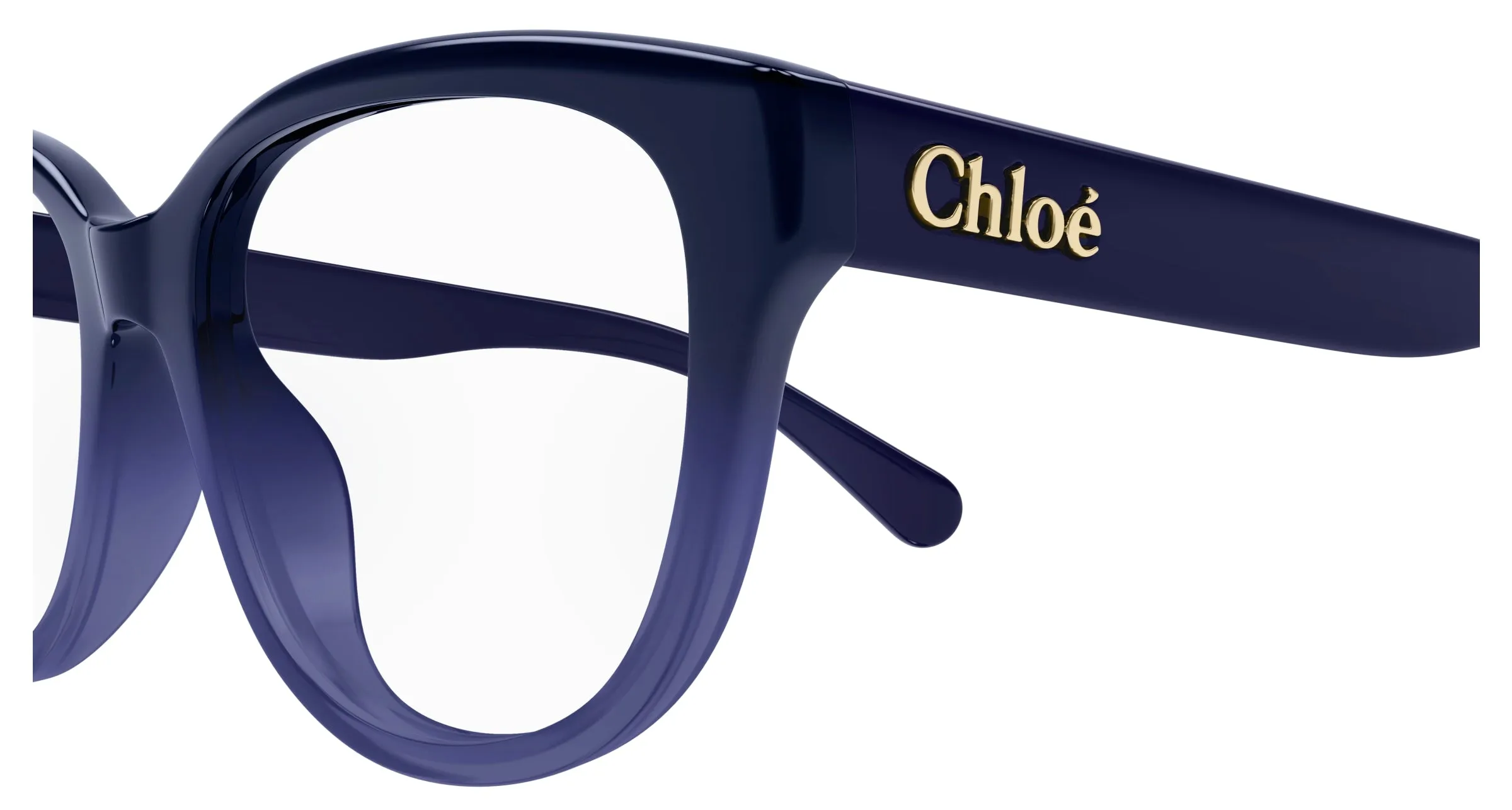 Chloé CH0243O 004 Montature da vista Acetato Blu Trasparente Cat Eye - immagine 3