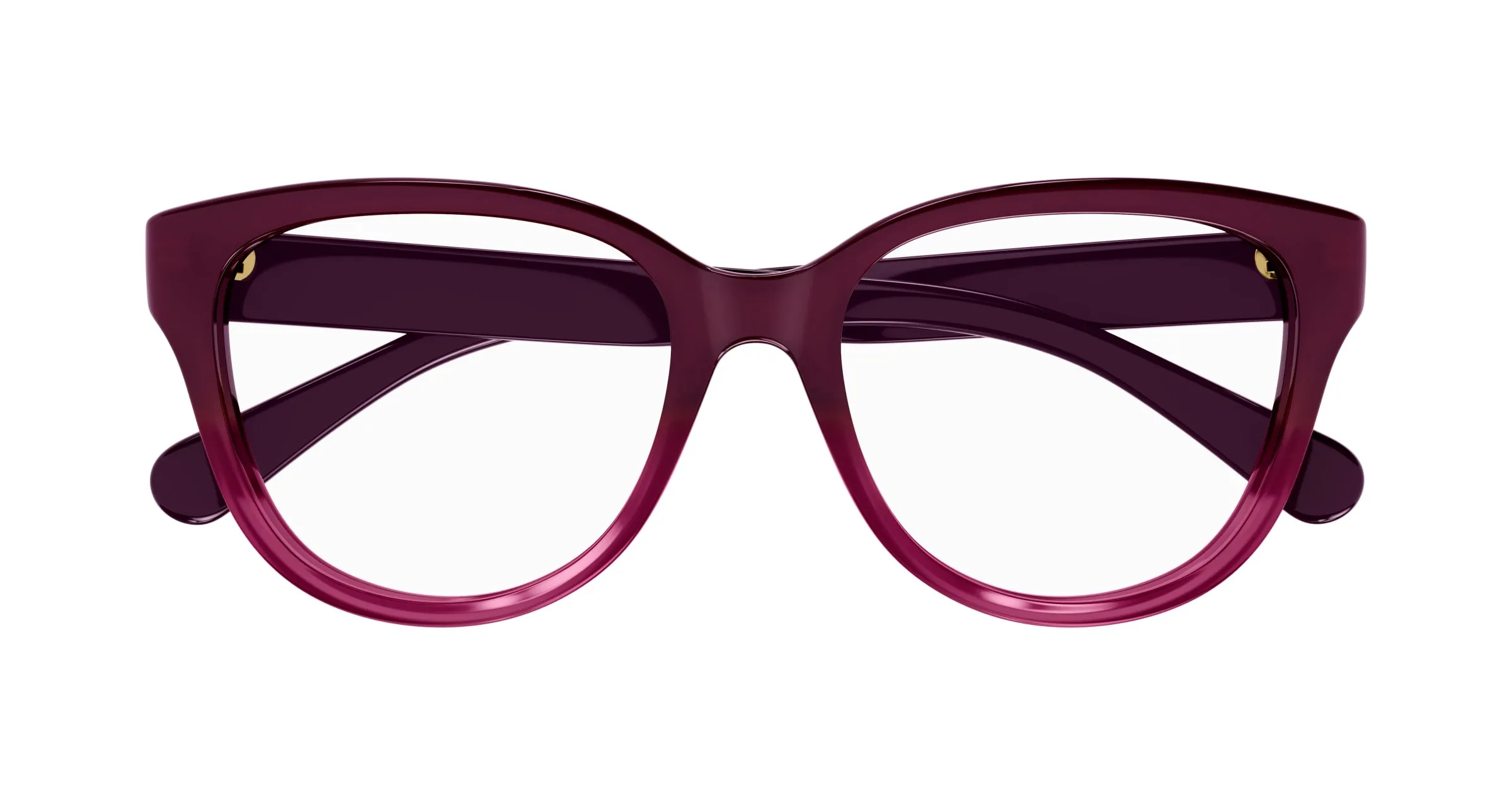 Chloé CH0243O 003 Montature da vista Acetato Bordeaux Trasparente Cat Eye - immagine 2
