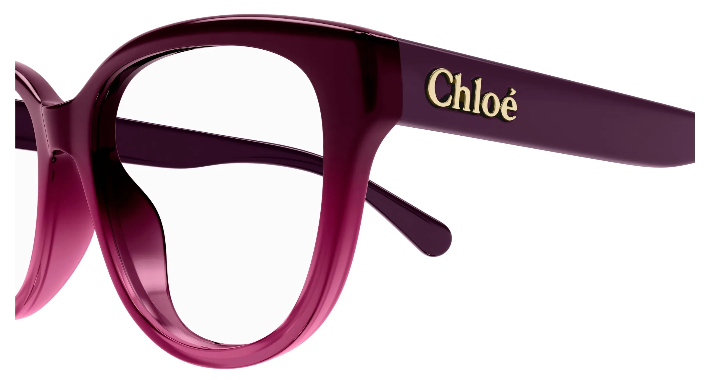 Chloé CH0243O 003 Montature da vista Acetato Bordeaux Trasparente Cat Eye - immagine 3