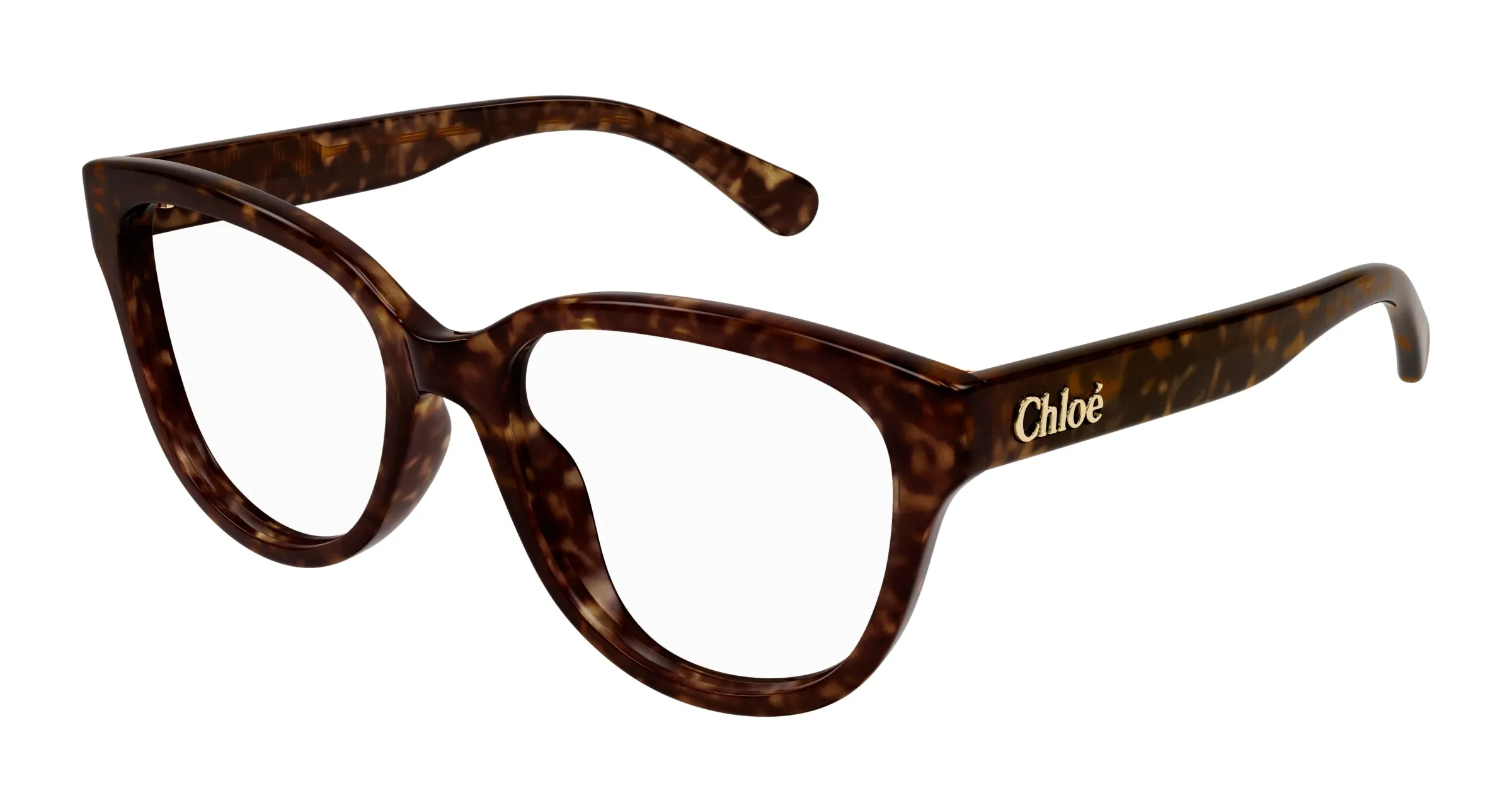 Chloé CH0243O 002 Montature da vista Acetato Havana Trasparente Cat Eye - immagine 1