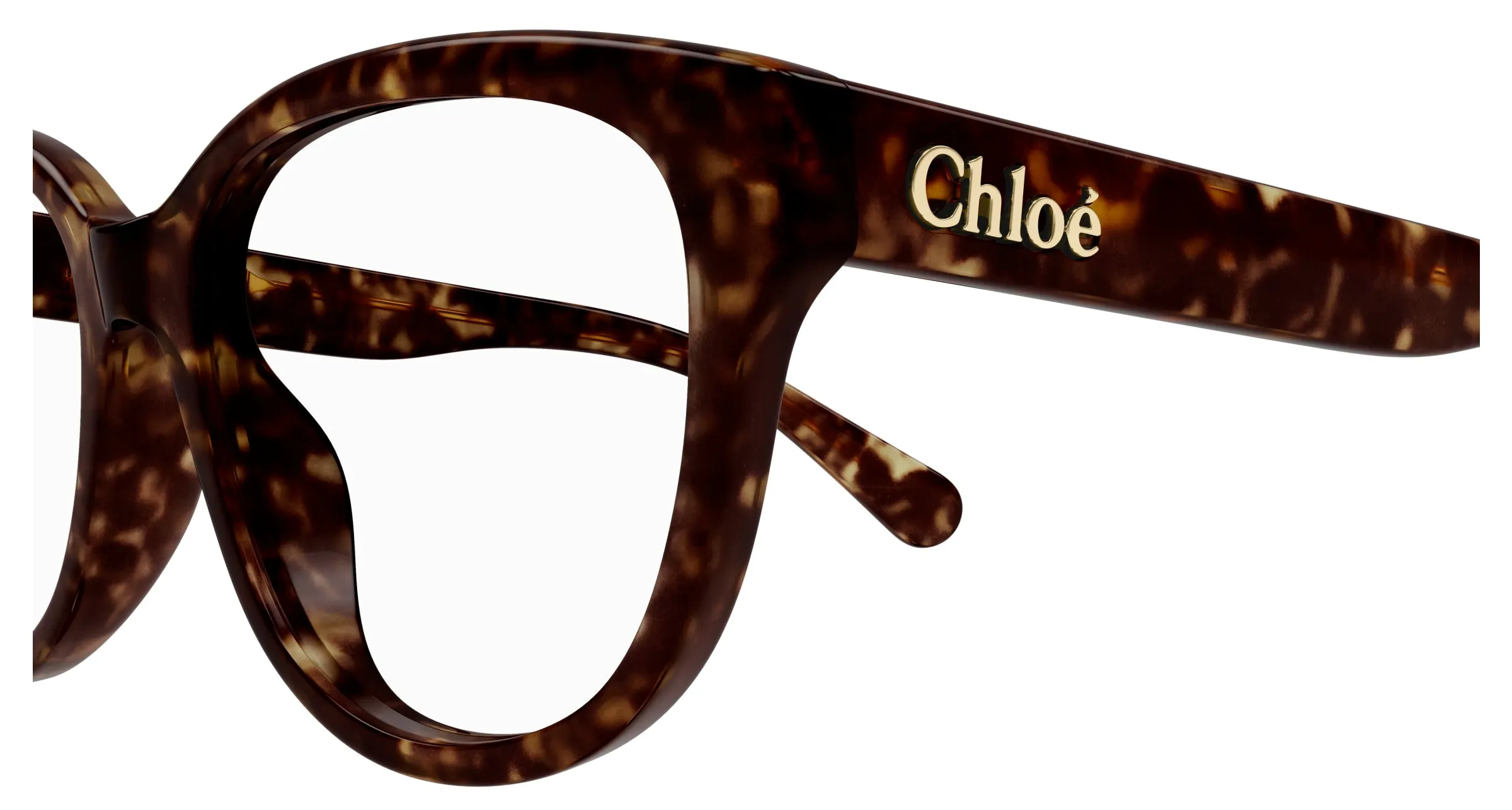 Chloé CH0243O 002 Montature da vista Acetato Havana Trasparente Cat Eye - immagine 3
