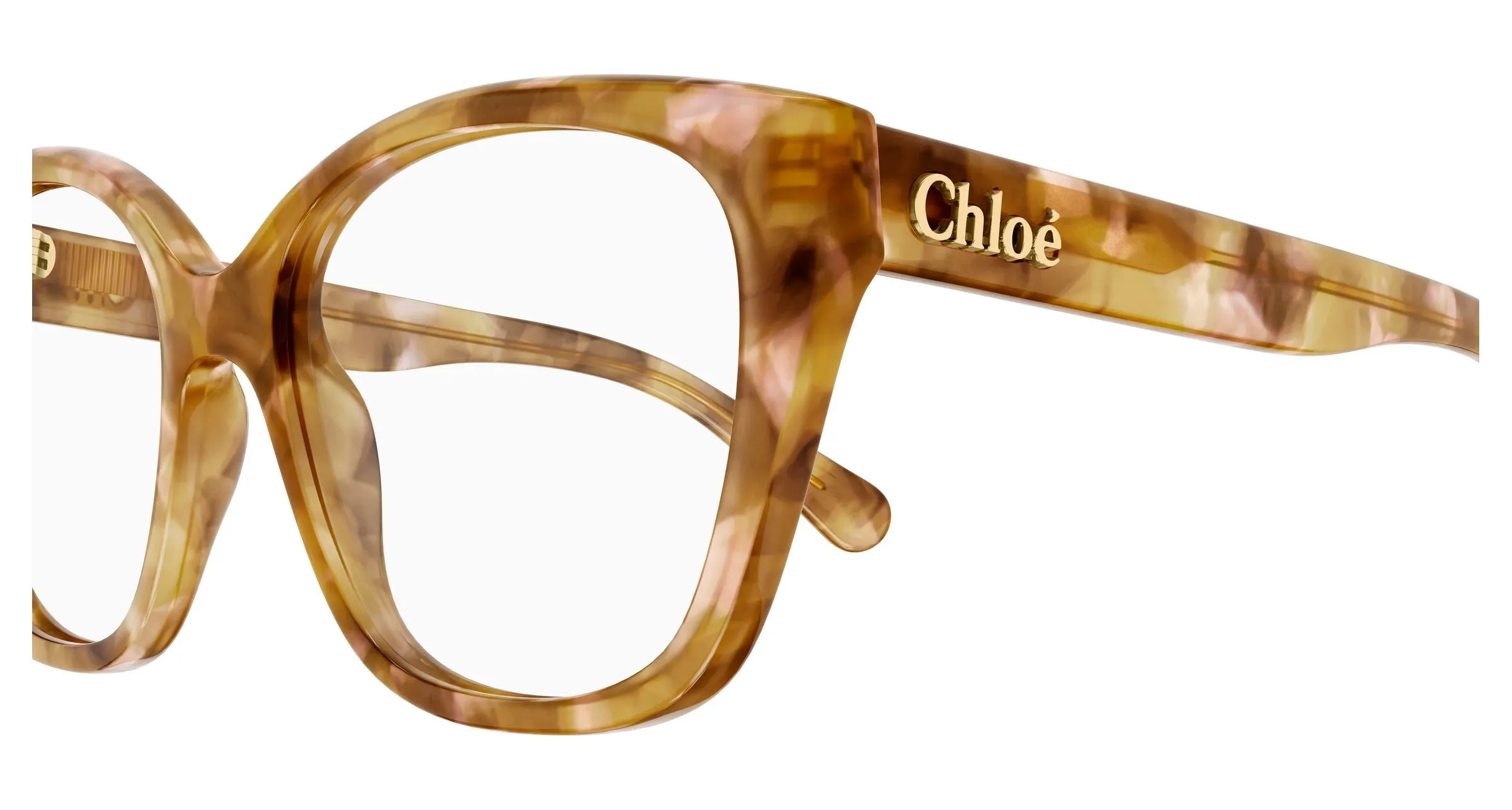 Chloé CH0241O 006 Montature da vista Acetato Havana Trasparente Cat Eye - immagine 3