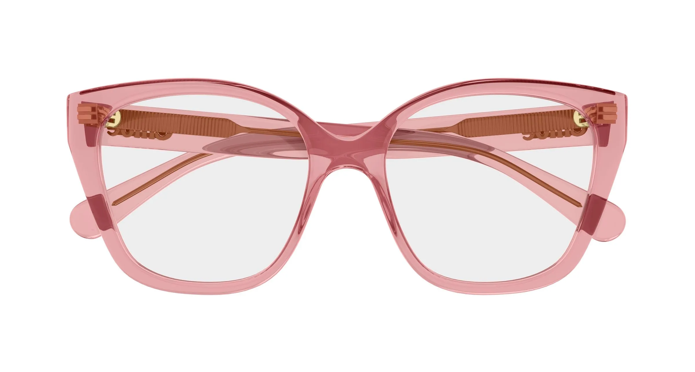 Chloé CH0241O 005 Montature da vista Acetato Rosa Trasparente Cat Eye - immagine 2