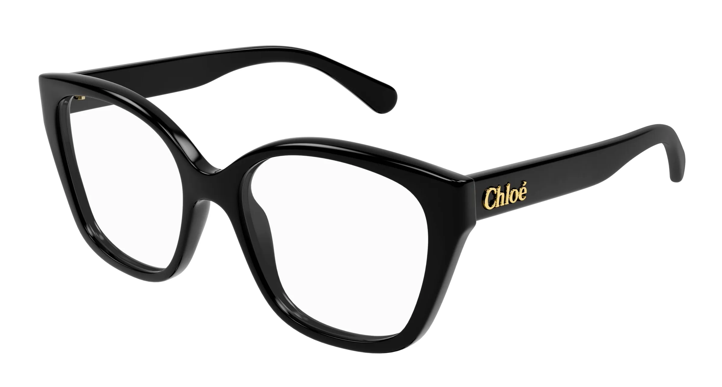 Chloé CH0241O 001 Montature da vista Acetato Nero Trasparente Cat Eye - immagine 1