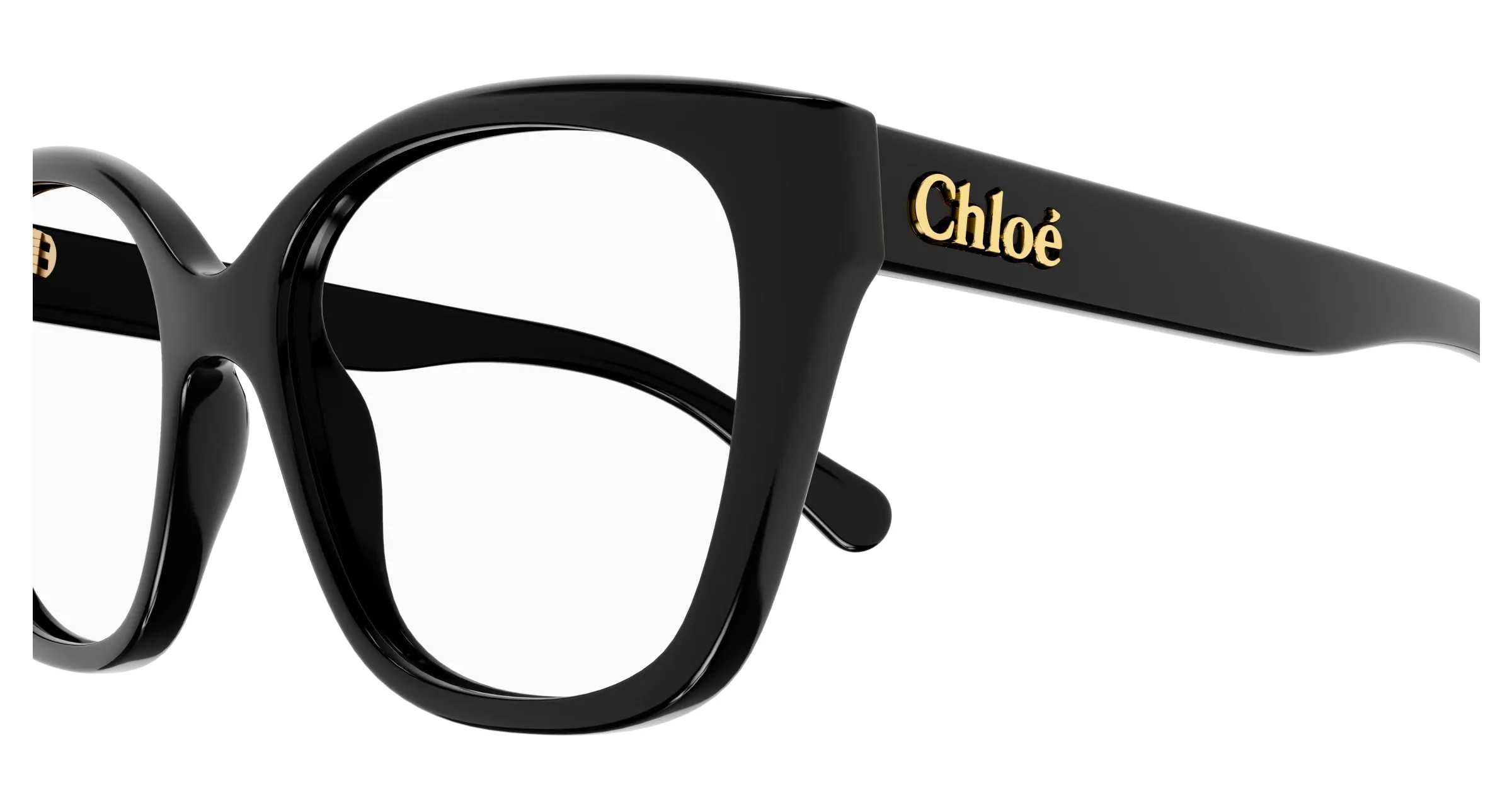 Chloé CH0241O 001 Montature da vista Acetato Nero Trasparente Cat Eye - immagine 3