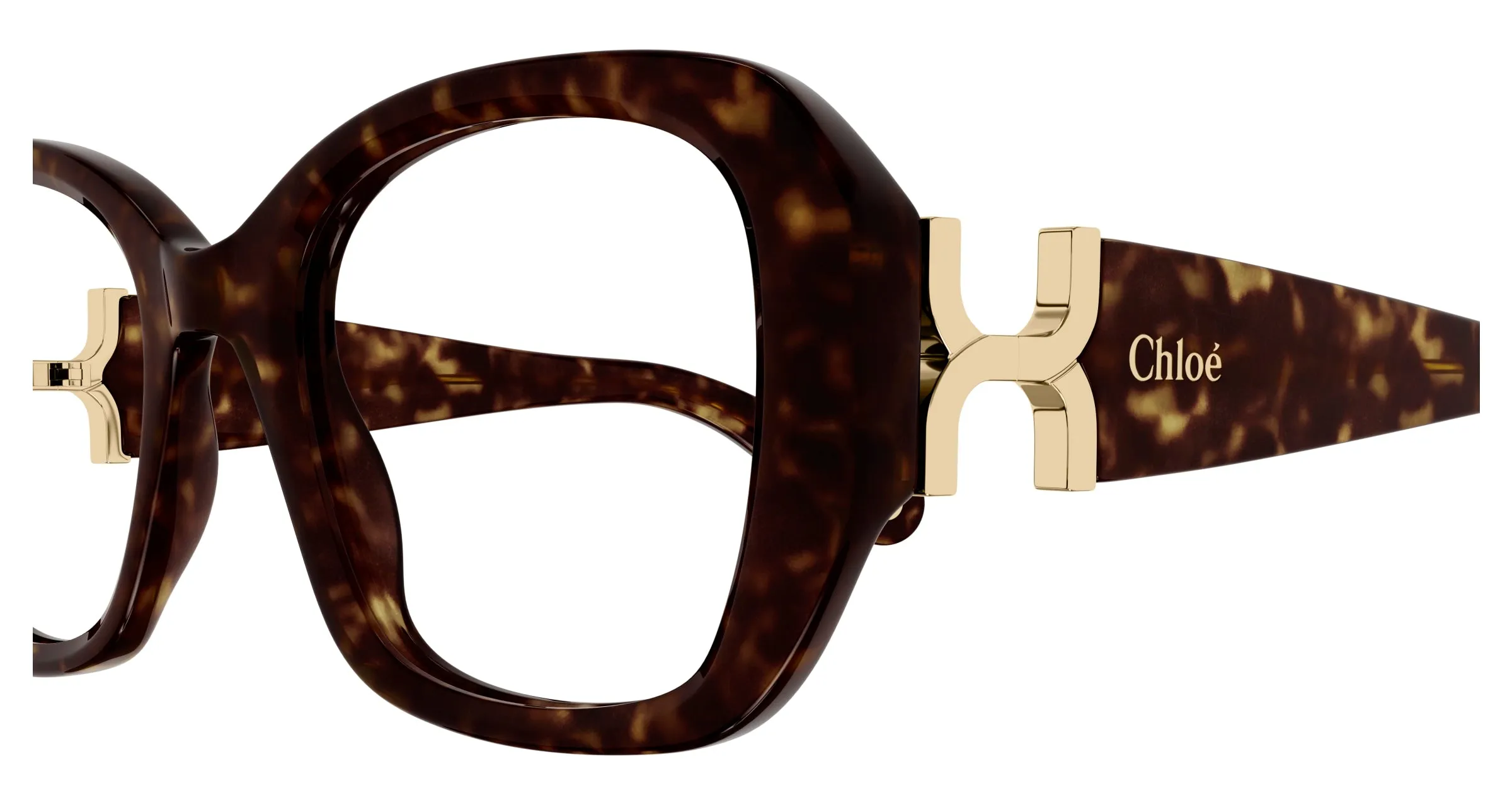 Chloé CH0239O 002 Montature da vista Acetato Havana Trasparente Squadrata - immagine 3