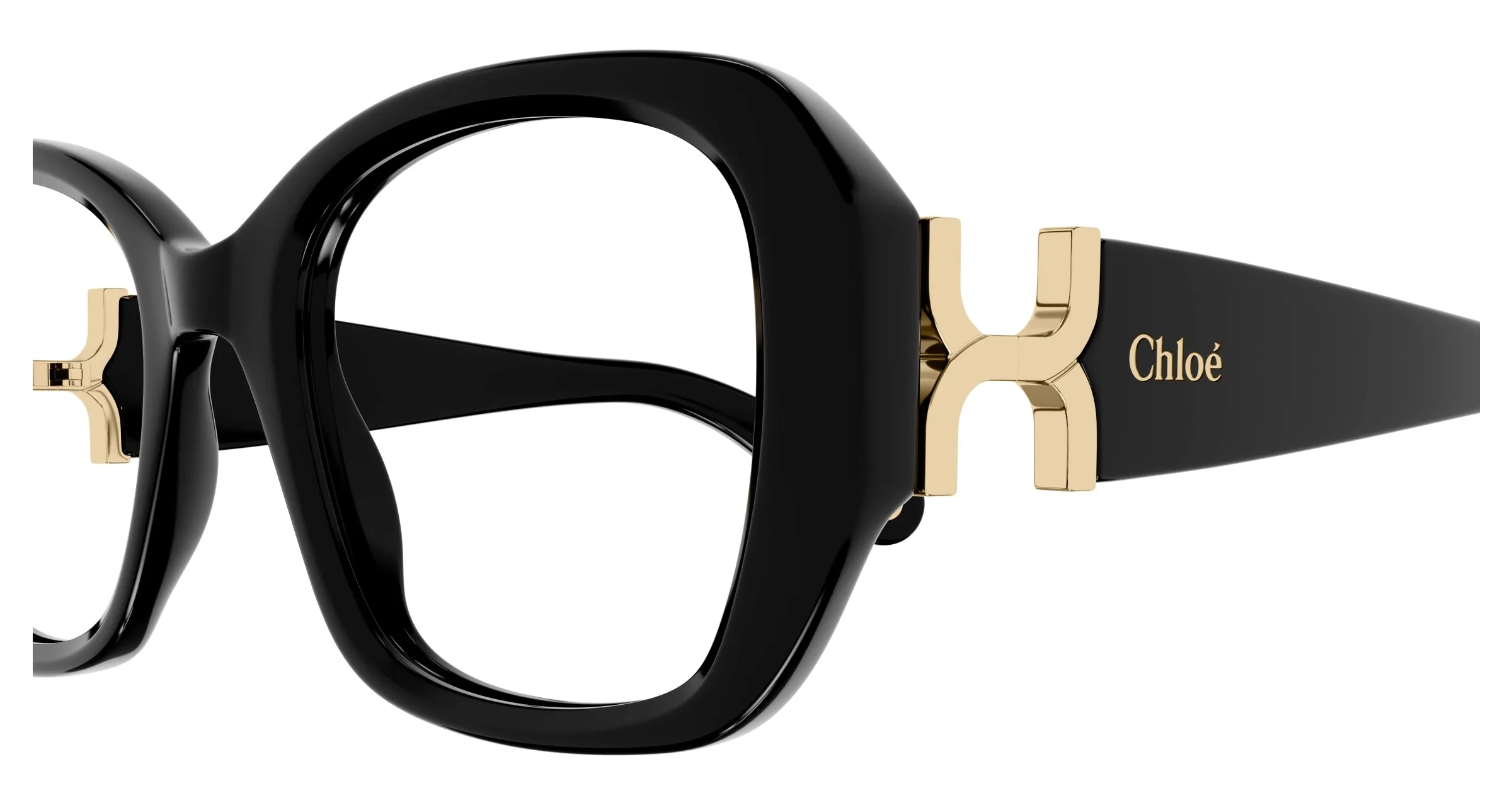 Chloé CH0239O 001 Montature da vista Acetato Nero Trasparente Squadrata - immagine 3