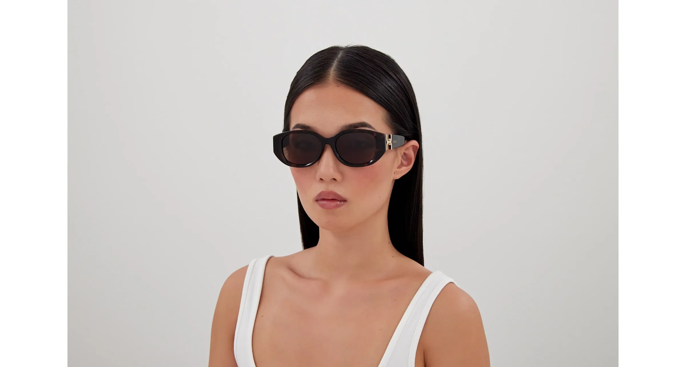 Chloé CH0237SK 002 Occhiali da sole Acetato Havana Marrone Rotonda - immagine 4
