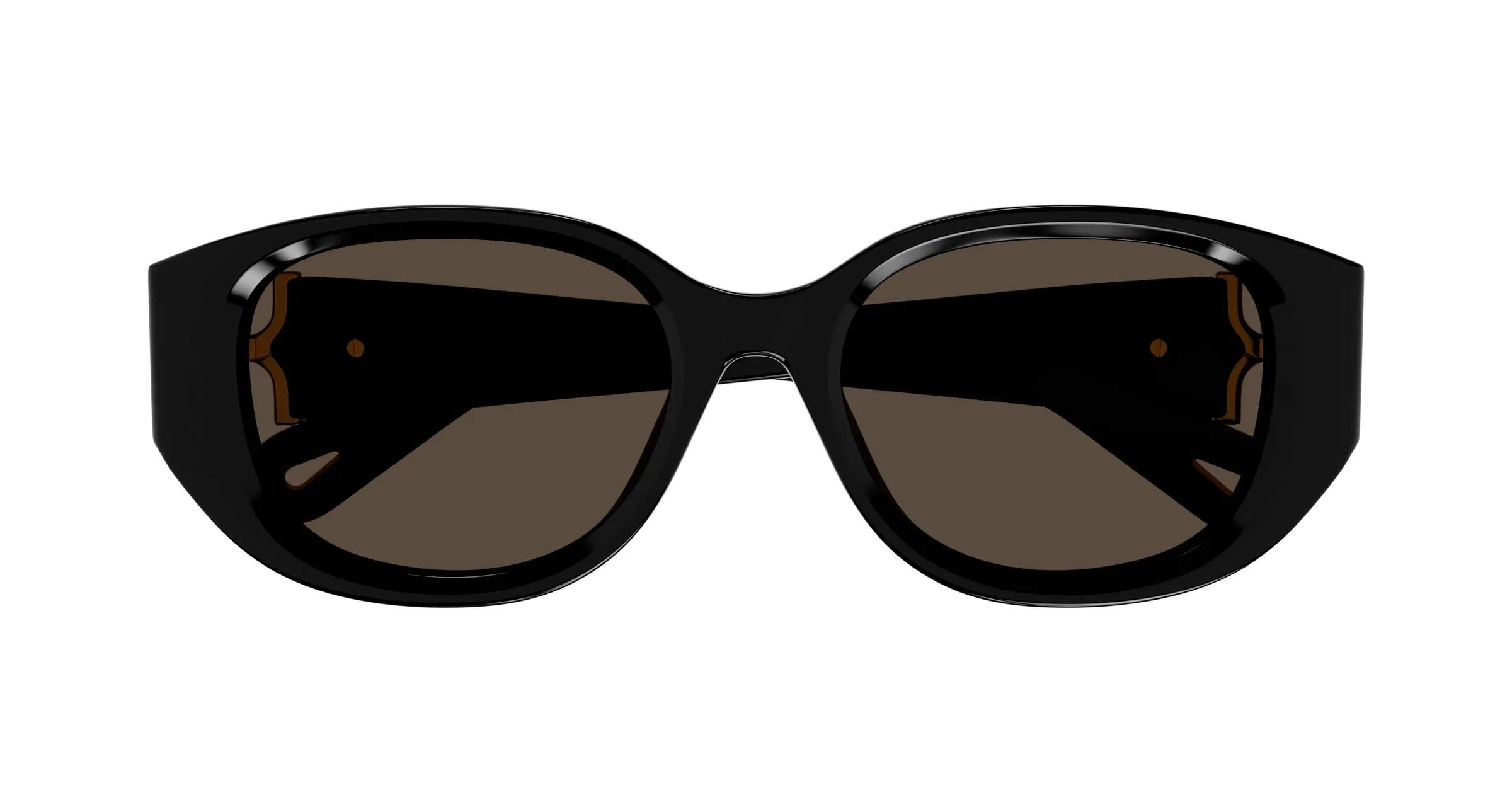 Chloé CH0237SK 001 Occhiali da sole Acetato Nero Marrone Rotonda - immagine 2