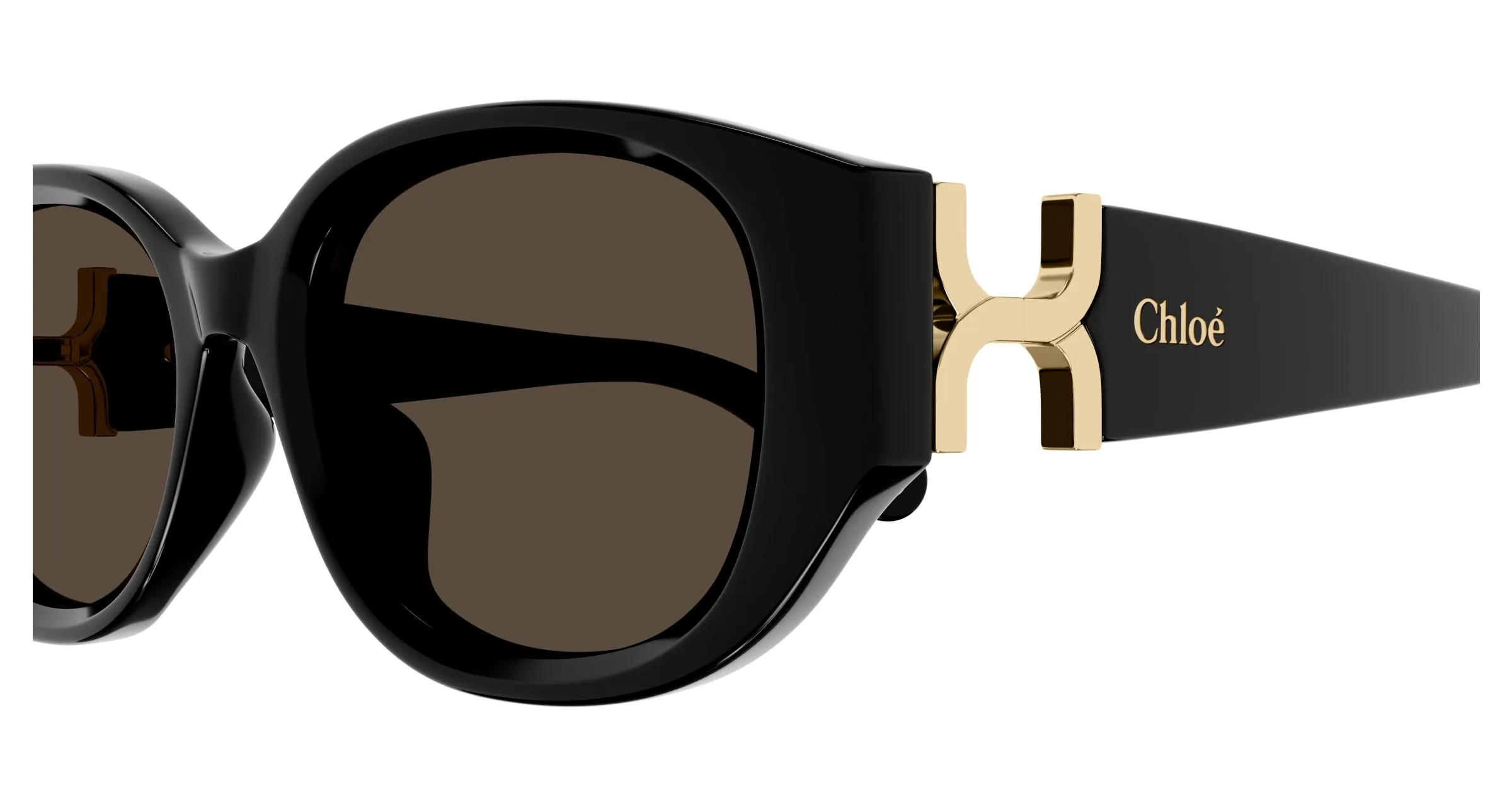 Chloé CH0237SK 001 Occhiali da sole Acetato Nero Marrone Rotonda - immagine 3