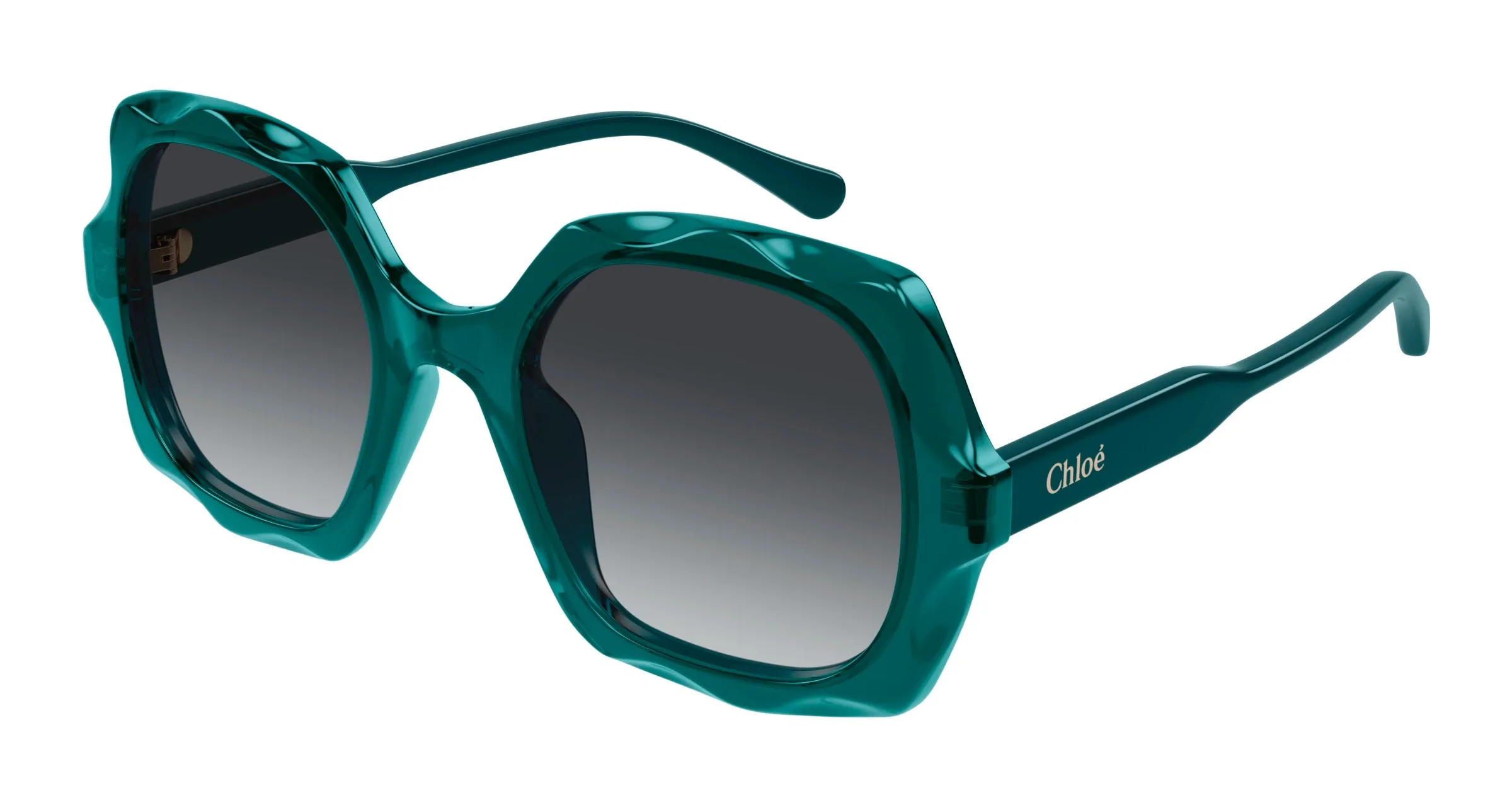 Chloé CH0226S 008 Occhiali da sole Acetato Verde Grigio Squadrata - immagine 1