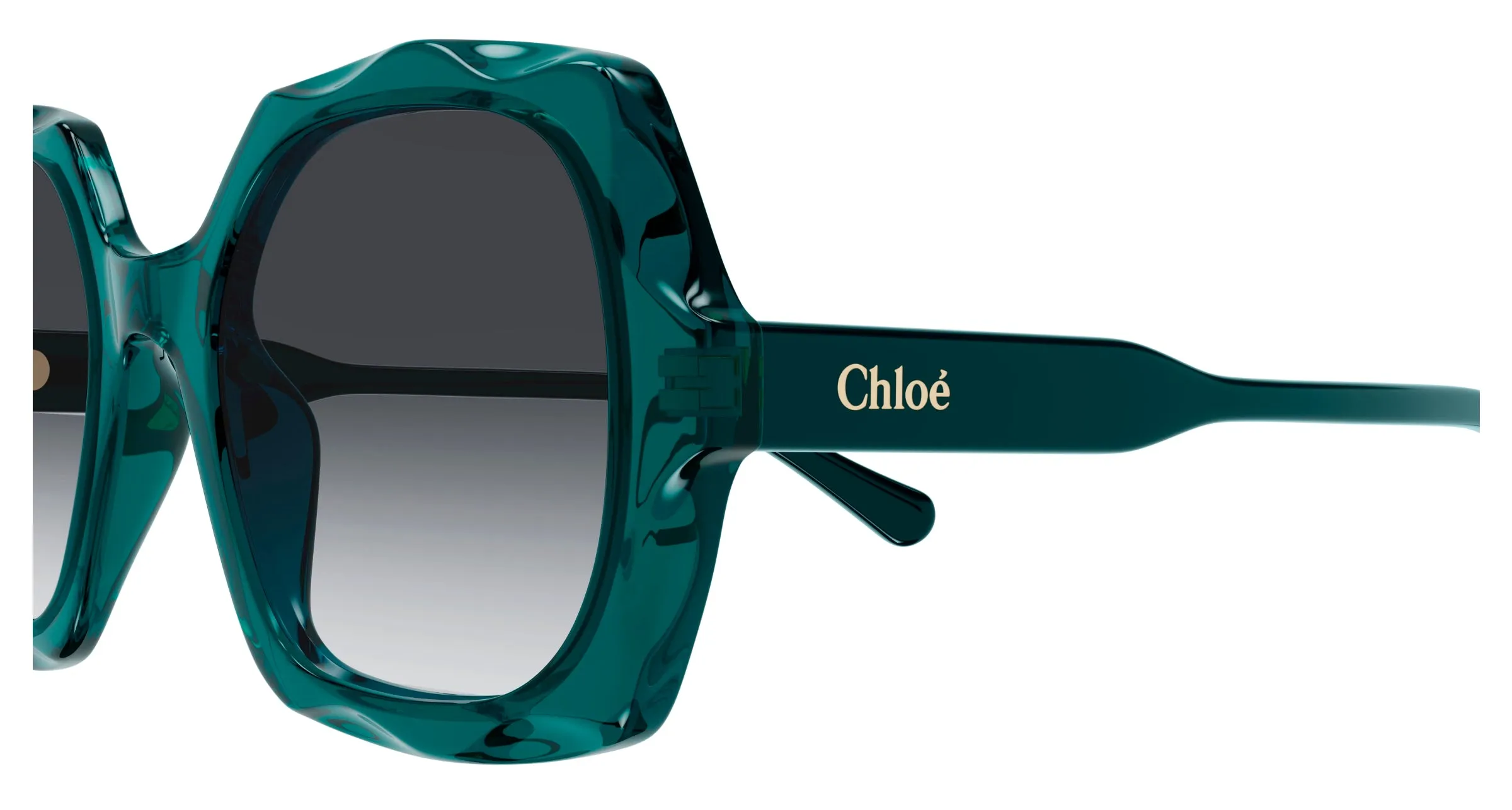 Chloé CH0226S 008 Occhiali da sole Acetato Verde Grigio Squadrata - immagine 3