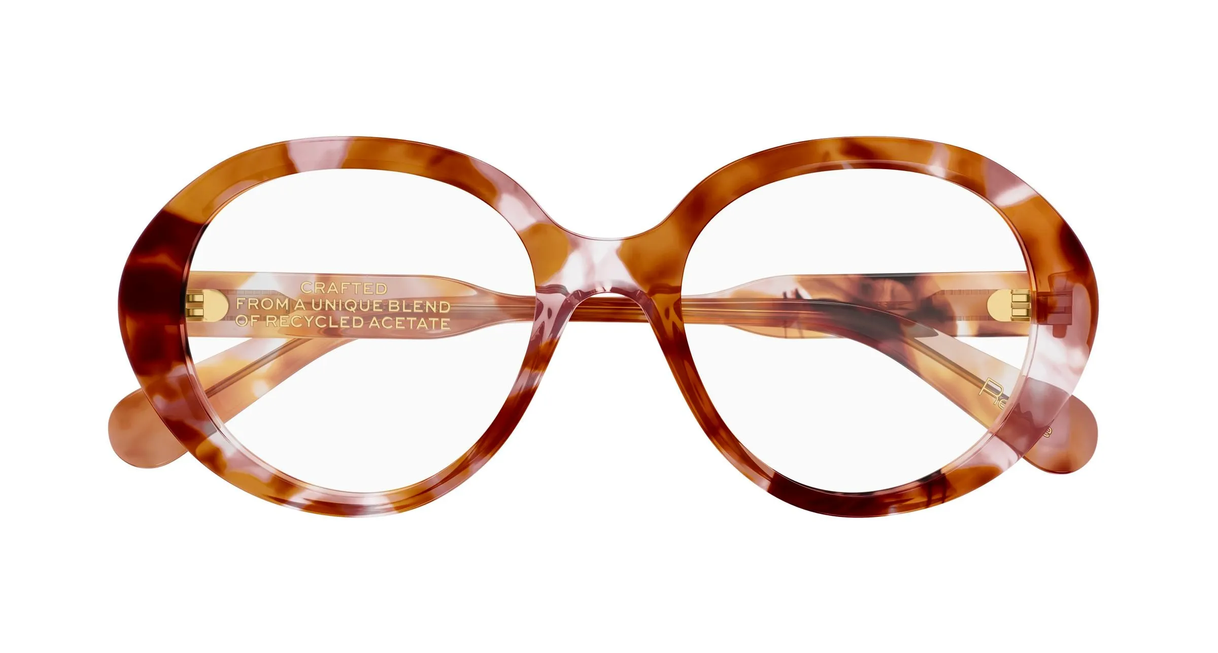 Chloé CH0221O 007 Montature da vista Acetato Havana Trasparente Rotonda - immagine 2