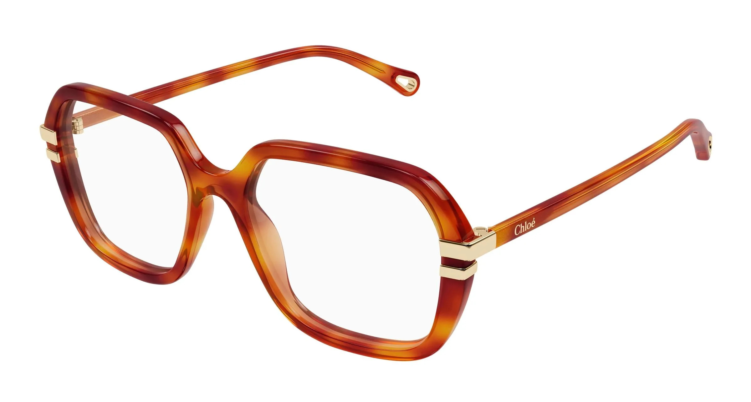 Chloé CH0205O 010 Montature da vista Acetato Havana Trasparente Squadrata - immagine 1