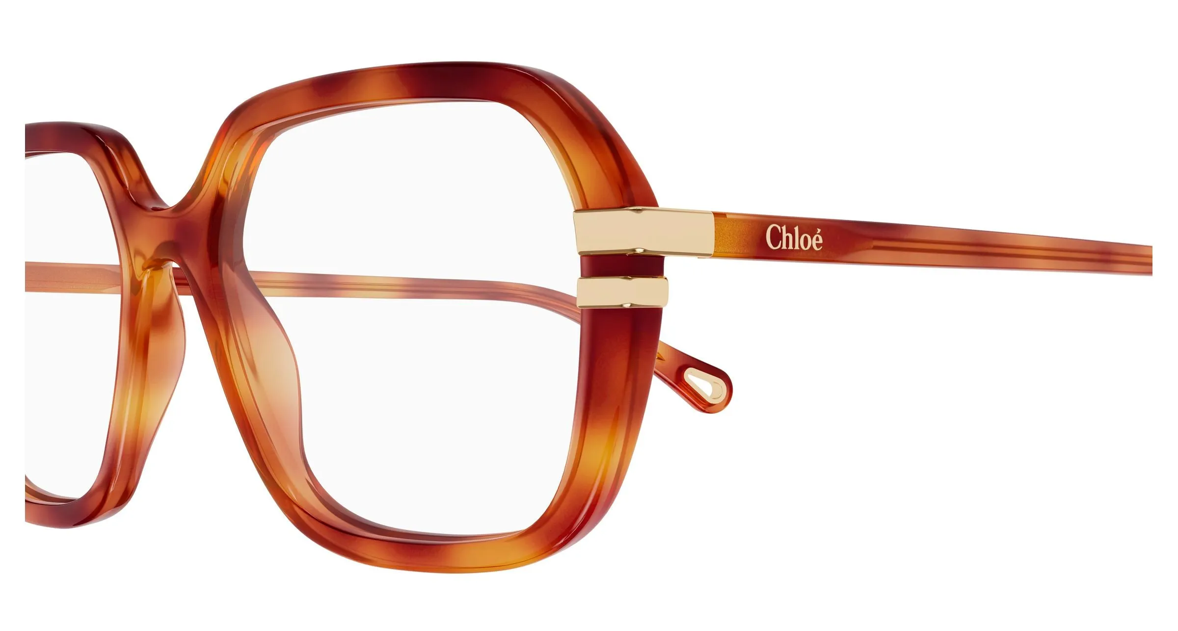 Chloé CH0205O 010 Montature da vista Acetato Havana Trasparente Squadrata - immagine 3