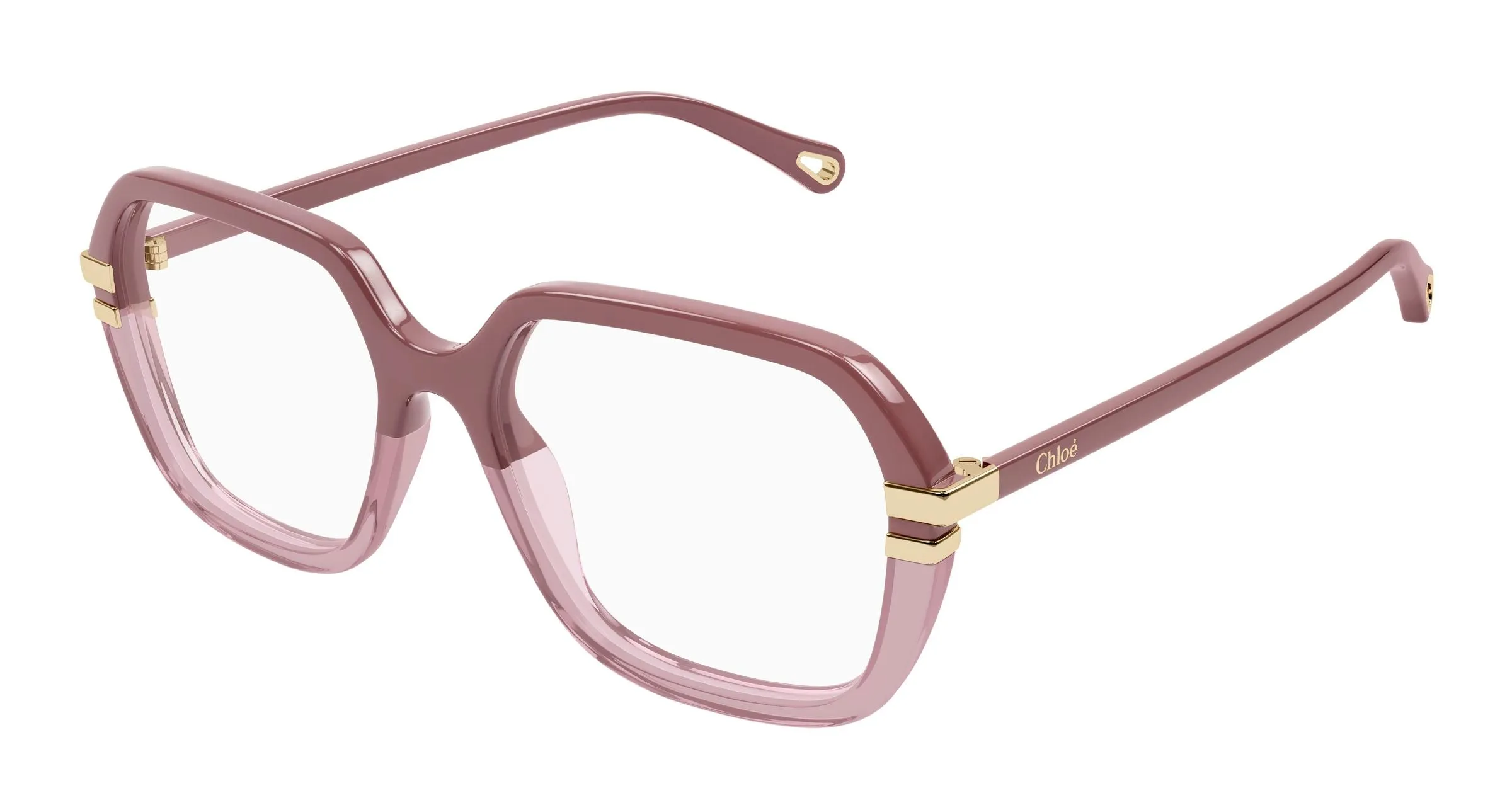 Chloé CH0205O 009 Montature da vista Acetato Rosa Trasparente Squadrata - immagine 1