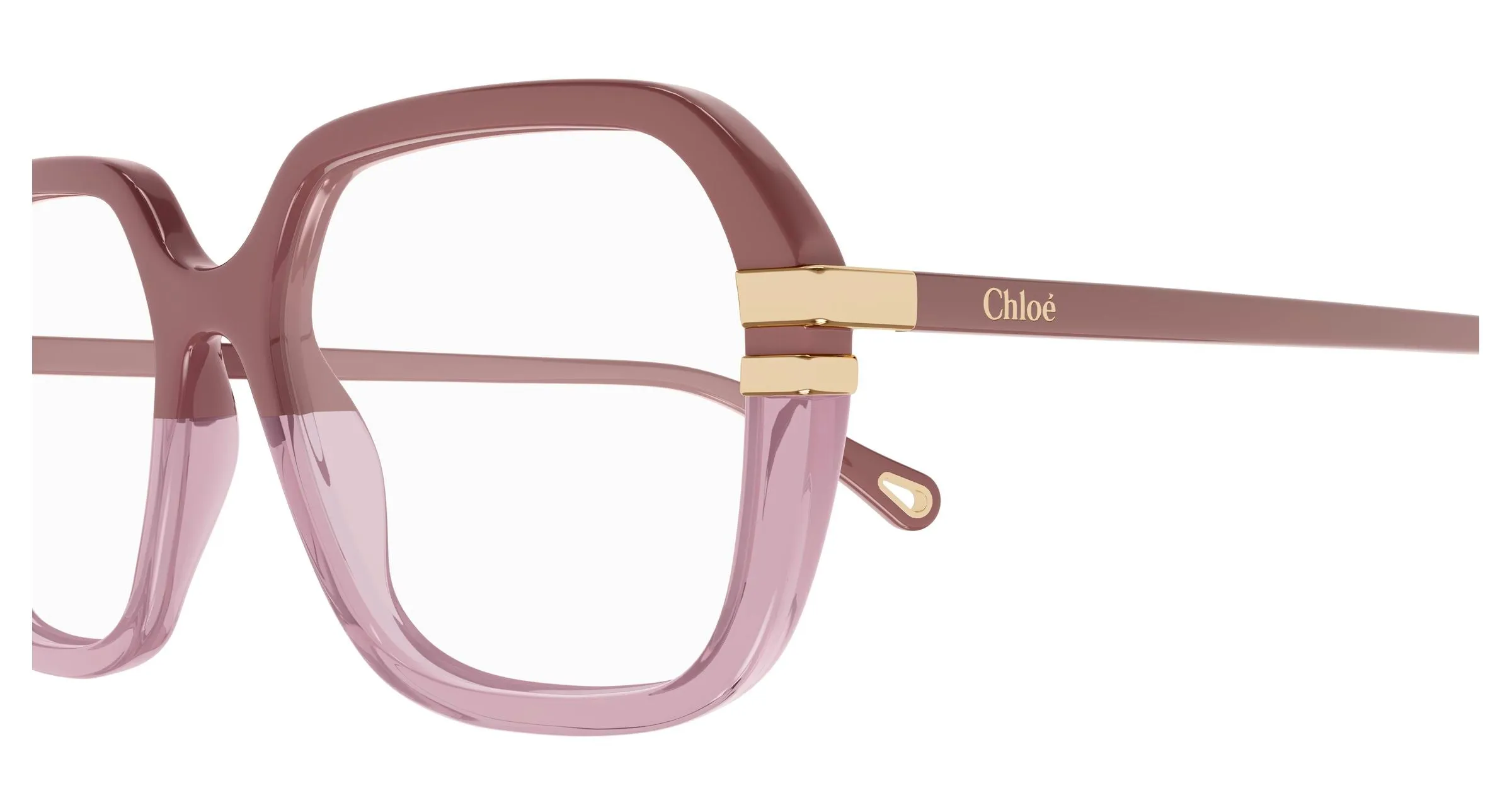 Chloé CH0205O 009 Montature da vista Acetato Rosa Trasparente Squadrata - immagine 3