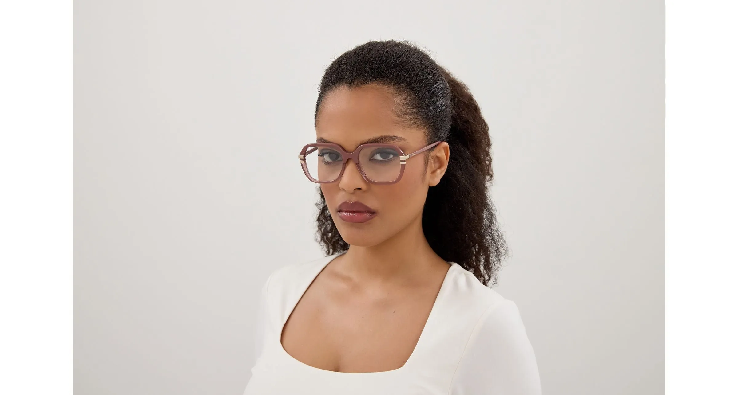 Chloé CH0205O 009 Montature da vista Acetato Rosa Trasparente Squadrata - immagine 4