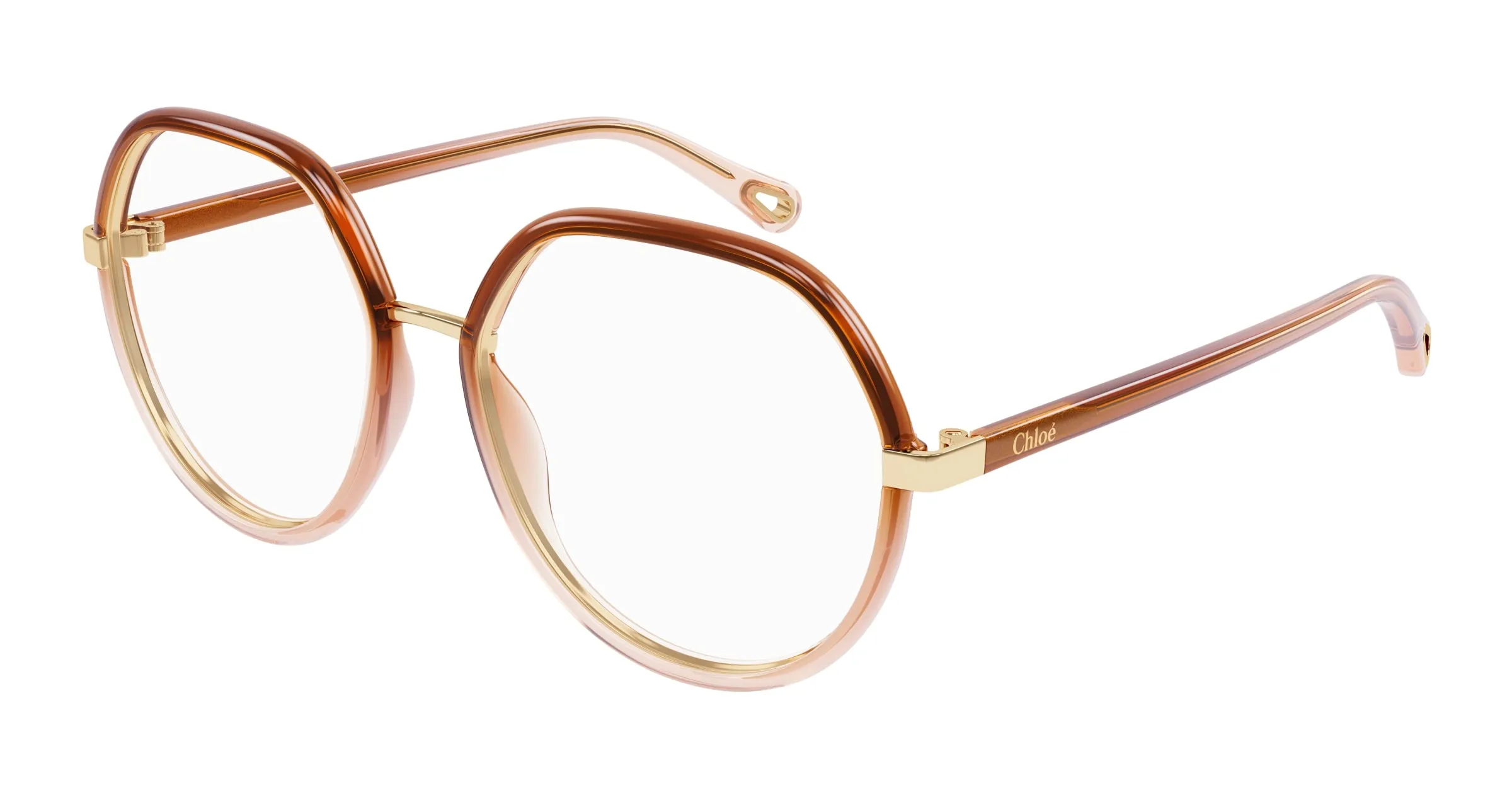 Chloé CH0131O 008 Montature da vista Bio-iniettato Marrone Trasparente Pilot - immagine 1