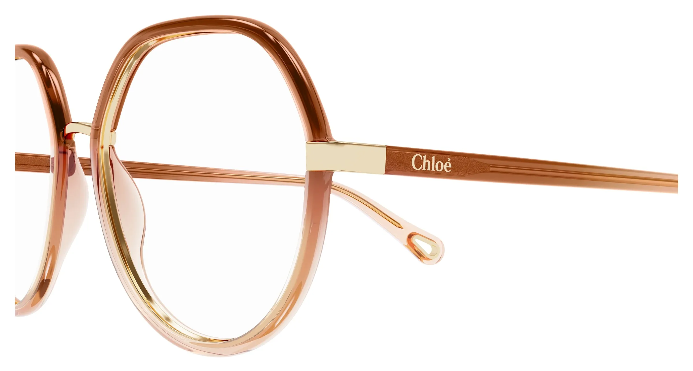Chloé CH0131O 008 Montature da vista Bio-iniettato Marrone Trasparente Pilot - immagine 3