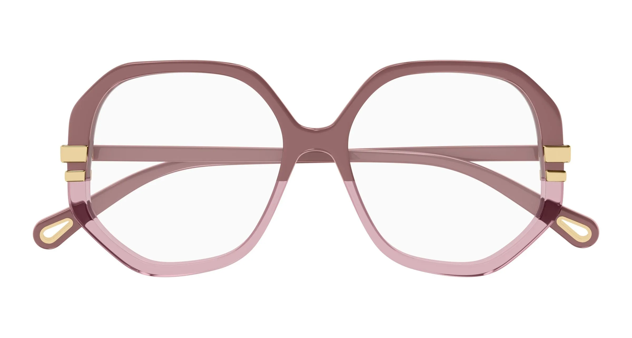 Chloé CH0107O 017 Montature da vista Acetato Rosa Trasparente Geometrica - immagine 2