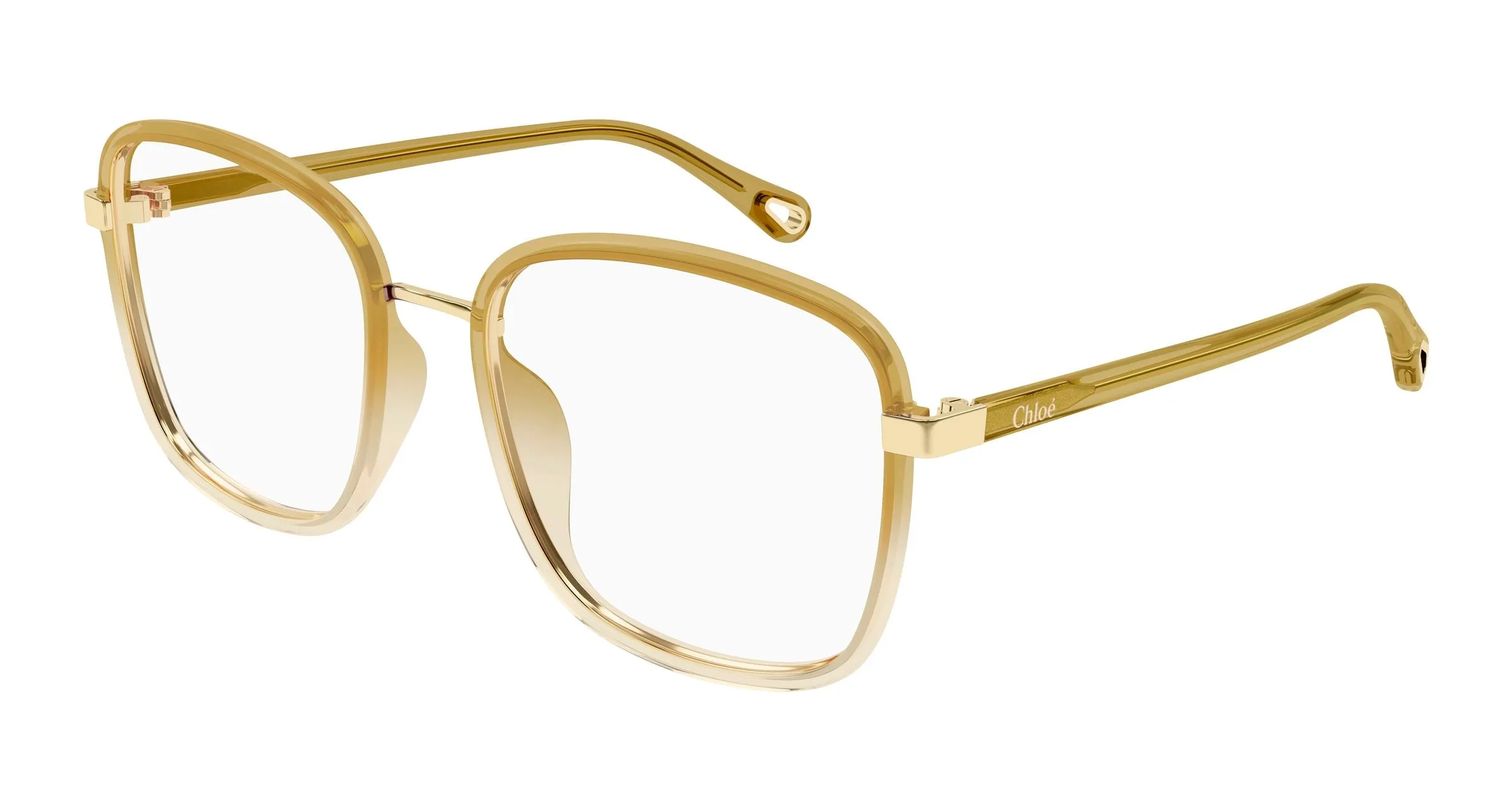 Chloé CH0034O 024 Montature da vista Bio-iniettato Beige Trasparente Squadrata - immagine 1