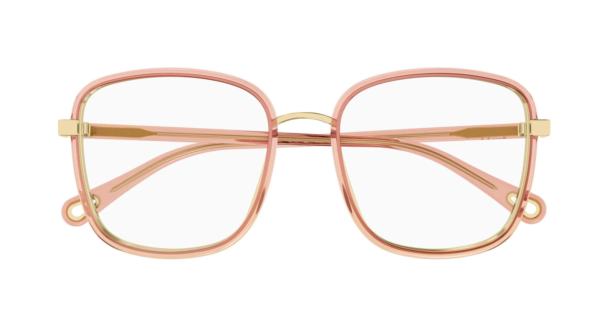 Chloé CH0034O 023 Montature da vista Bio-iniettato Rosso Trasparente Squadrata - immagine 2