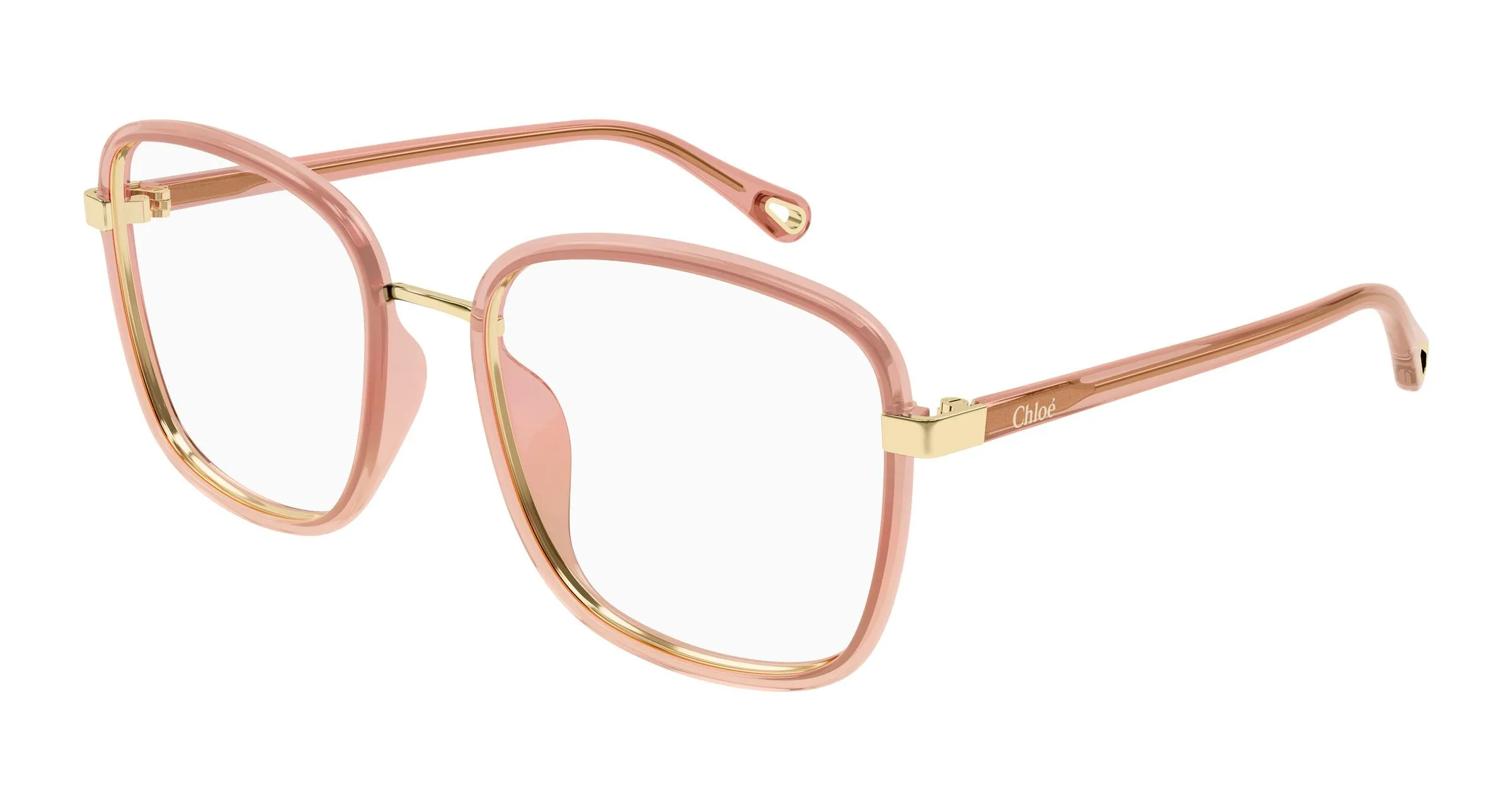 Chloé CH0034O 021 Montature da vista Bio-iniettato Rosso Trasparente Squadrata - immagine 1