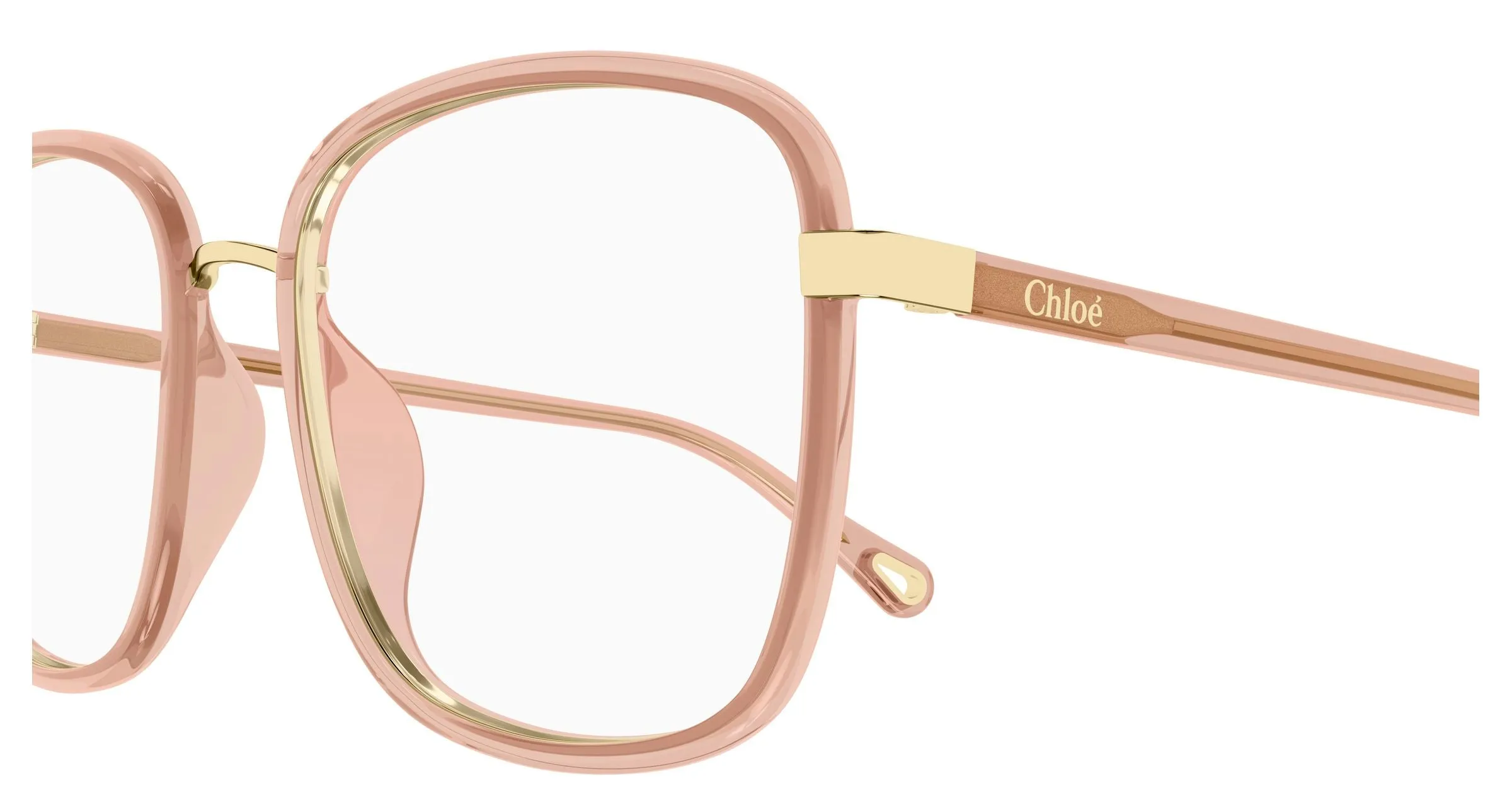 Chloé CH0034O 021 Montature da vista Bio-iniettato Rosso Trasparente Squadrata - immagine 3