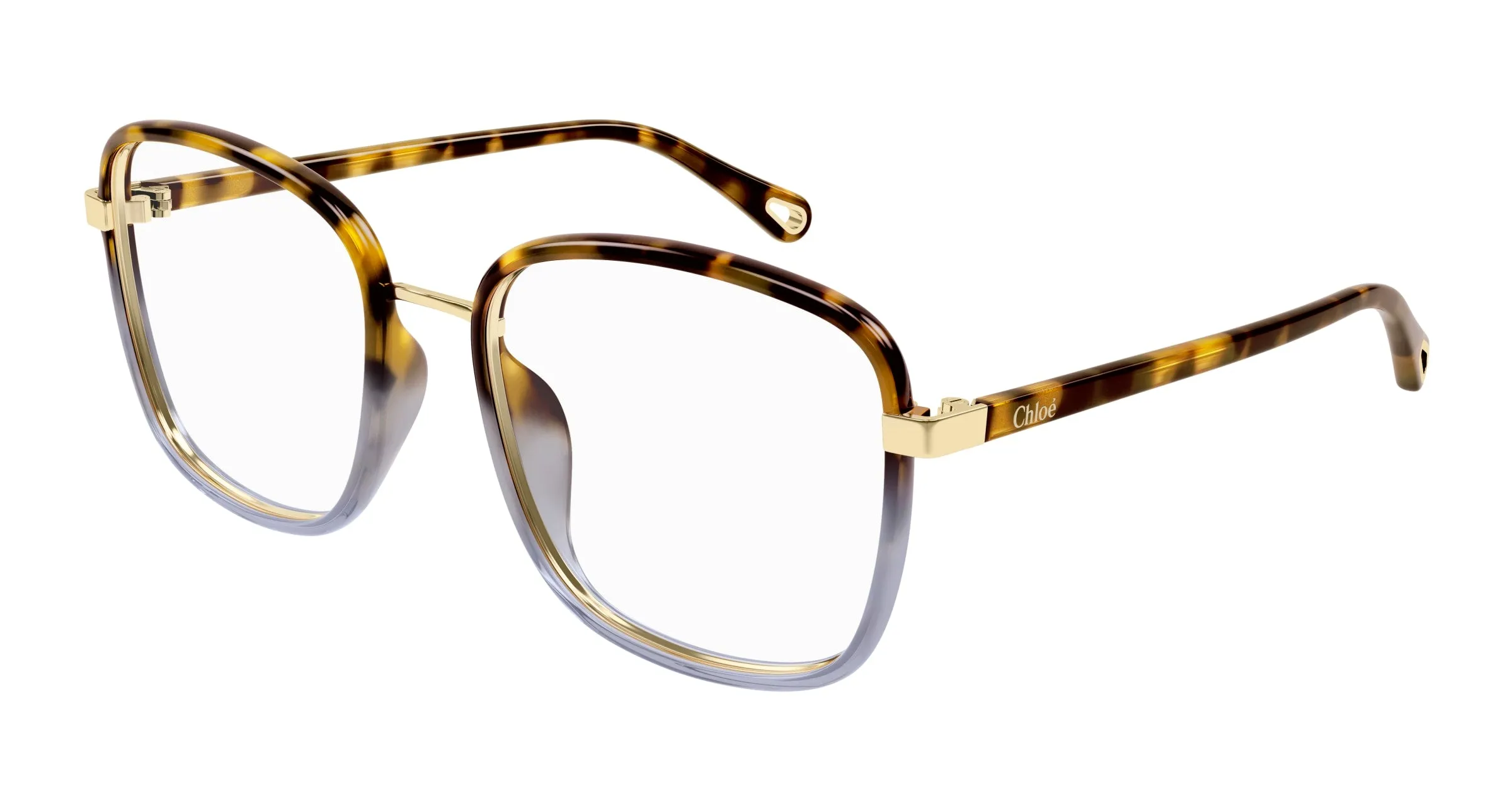 Chloé CH0034O 020 Montature da vista Bio-iniettato Havana Trasparente Squadrata - immagine 1