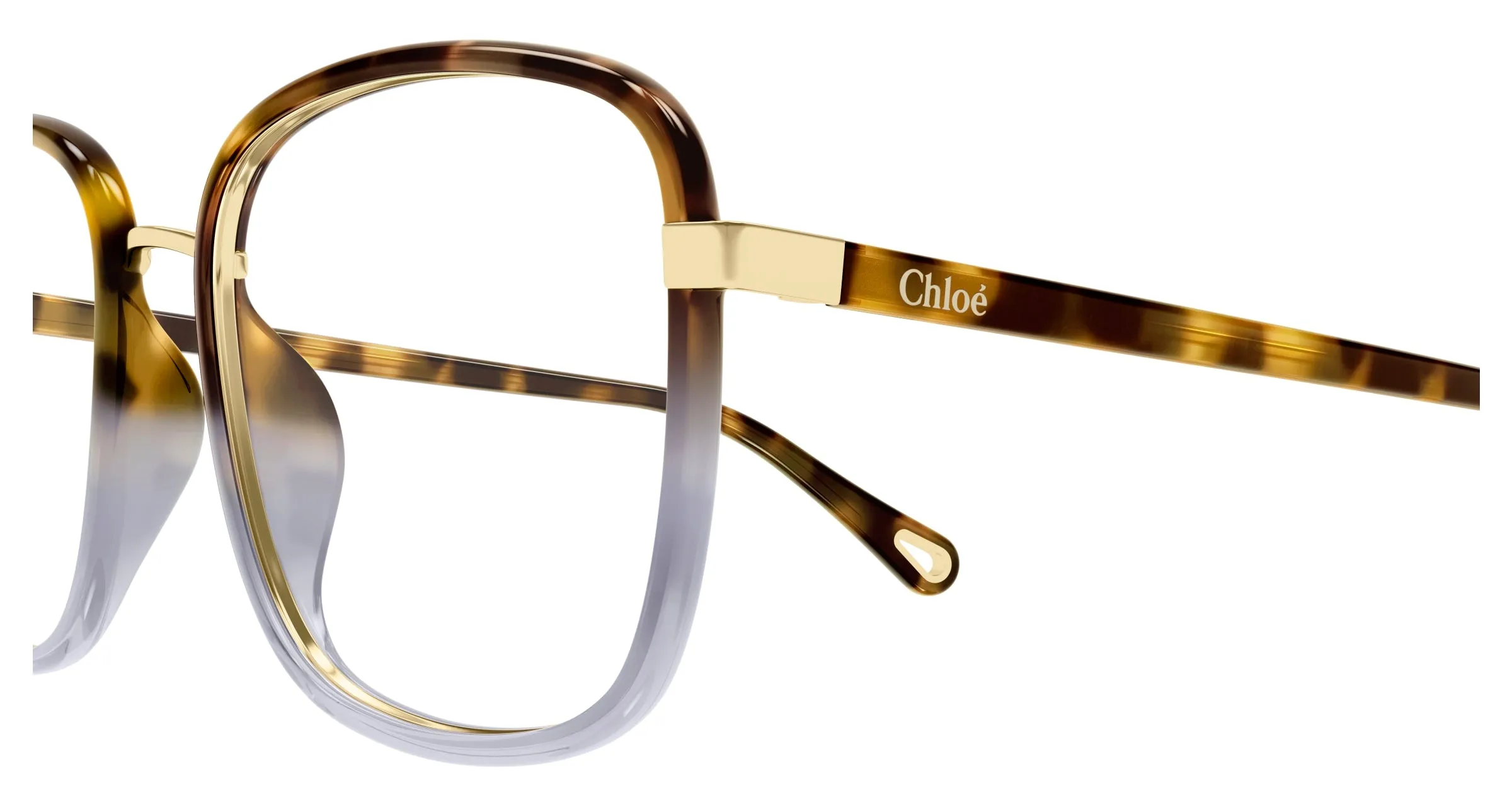 Chloé CH0034O 020 Montature da vista Bio-iniettato Havana Trasparente Squadrata - immagine 3