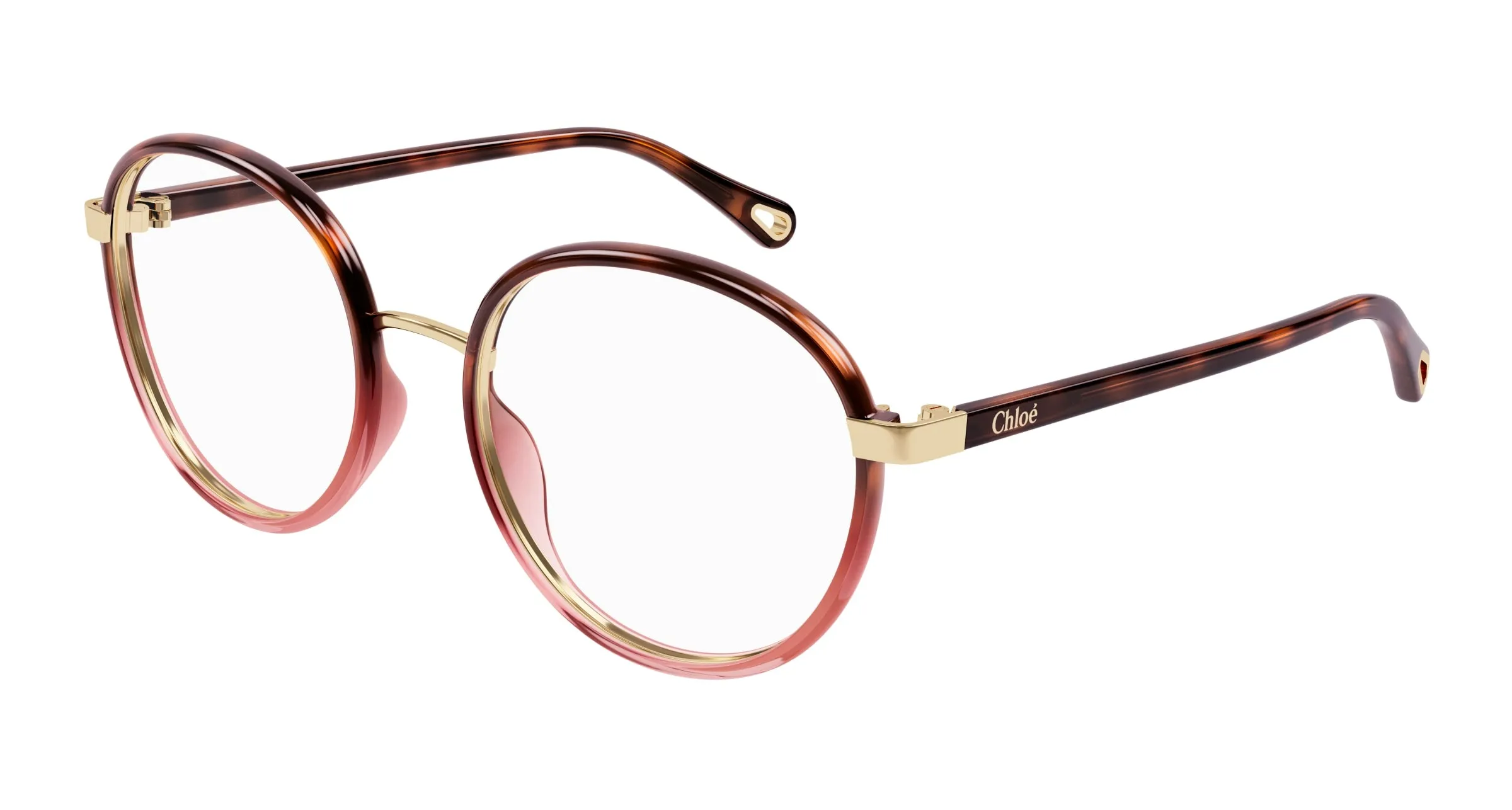 Chloé CH0033O 010 Montature da vista Bio-iniettato Havana Trasparente Rotonda - immagine 1